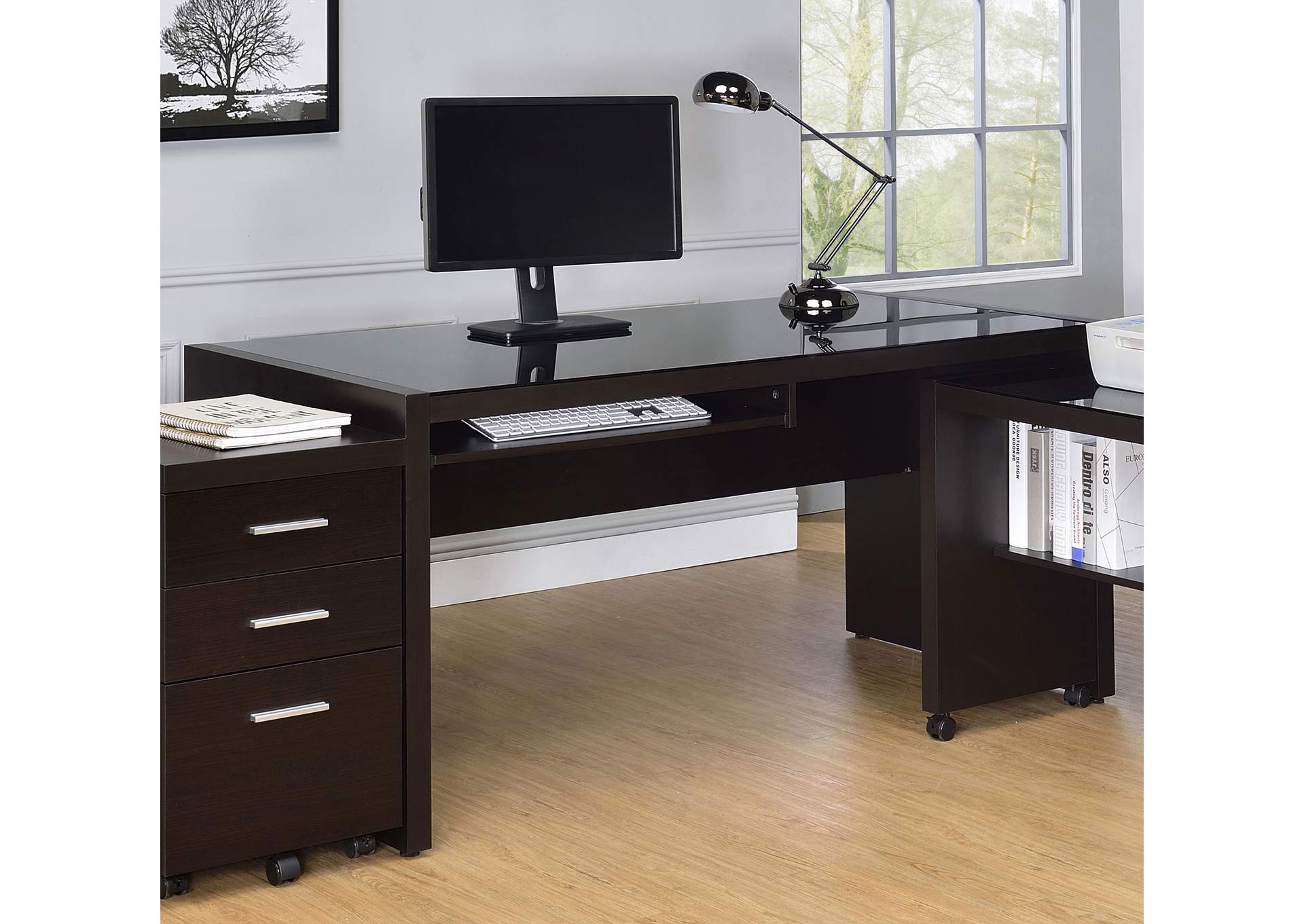 Skeena Computer Desk with Keyboard Drawer Cappuccino,Coaster Furniture