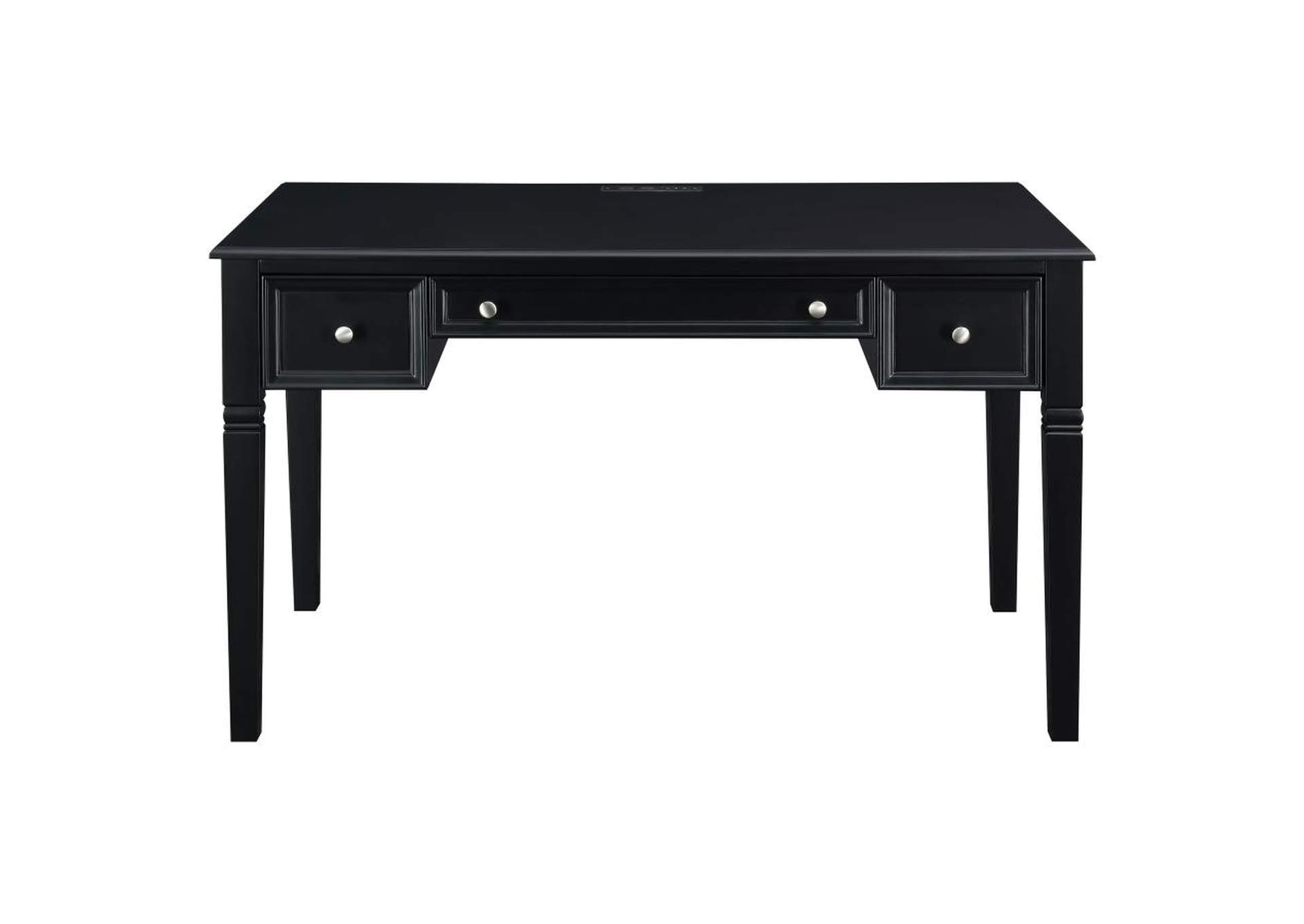 Constance Writing Desk With Power Outlet Black,Coaster Furniture