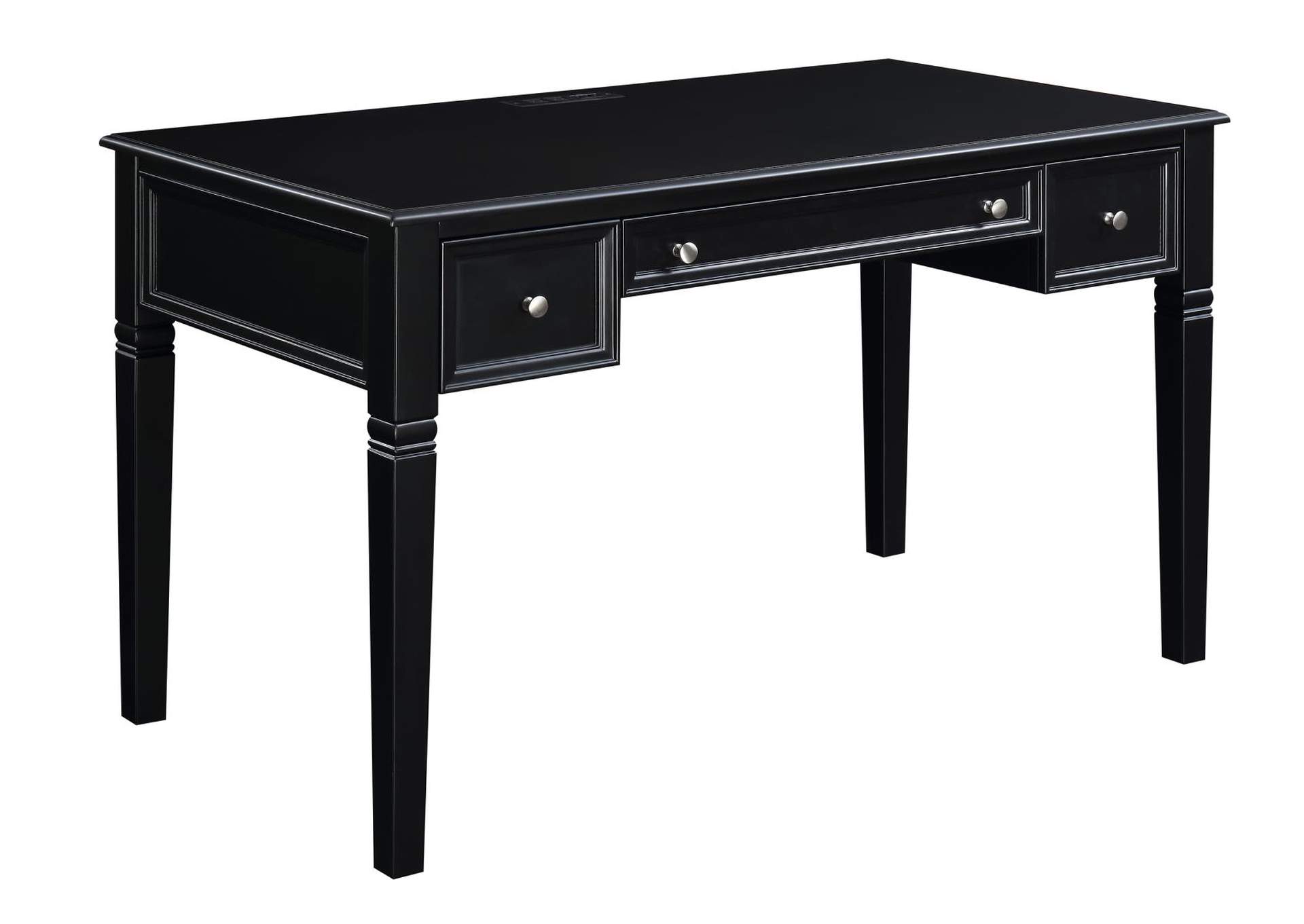 Constance Writing Desk with Power Outlet Black,Coaster Furniture