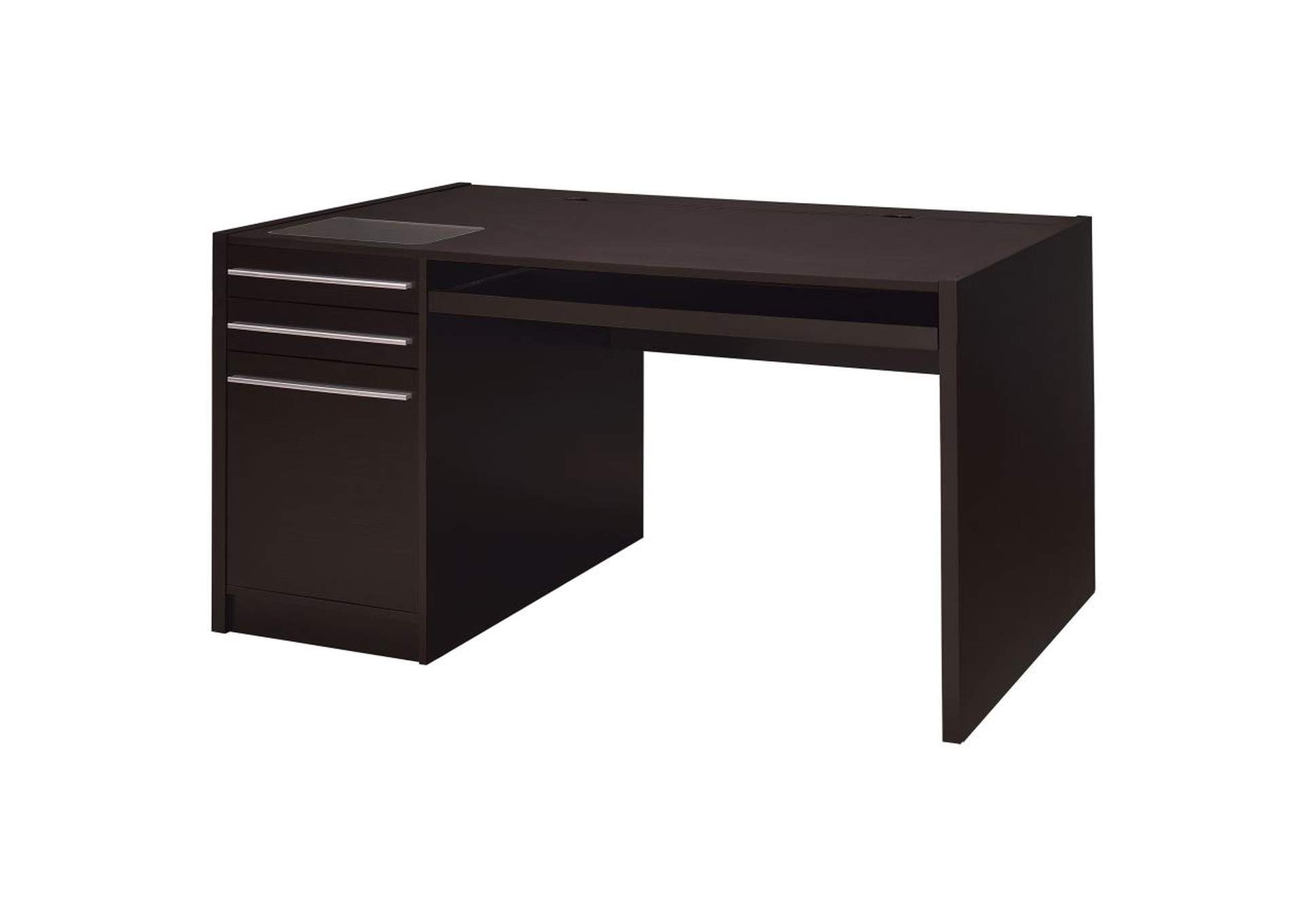 Halston 3 - drawer Connect - it Office Desk Cappuccino,Coaster Furniture