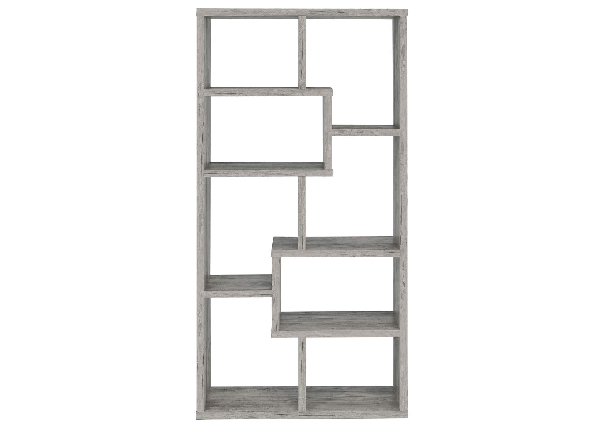 Theo 10-shelf Bookcase Grey Driftwood,Coaster Furniture