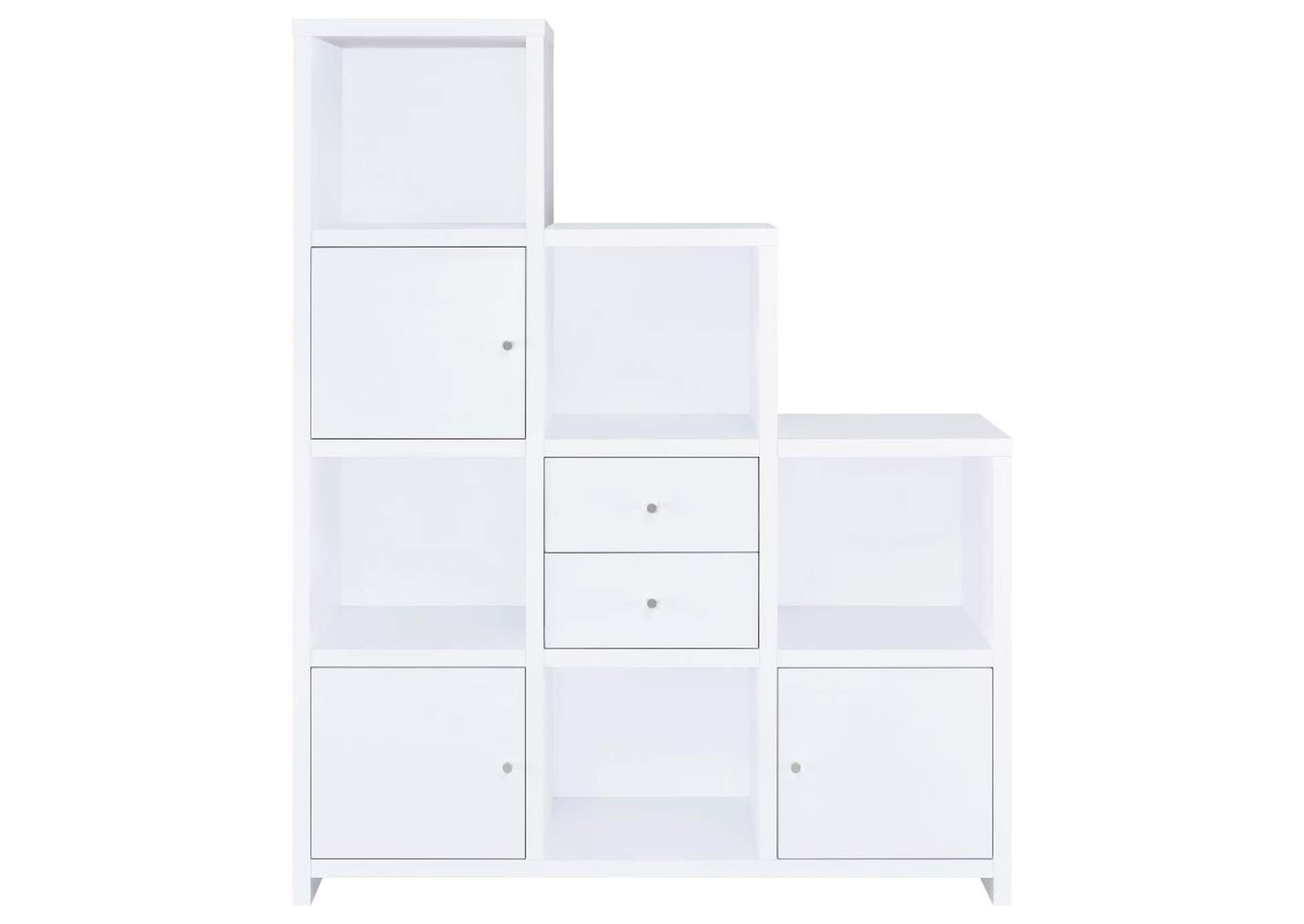 Spencer Bookcase with Cube Storage Compartments White,Coaster Furniture