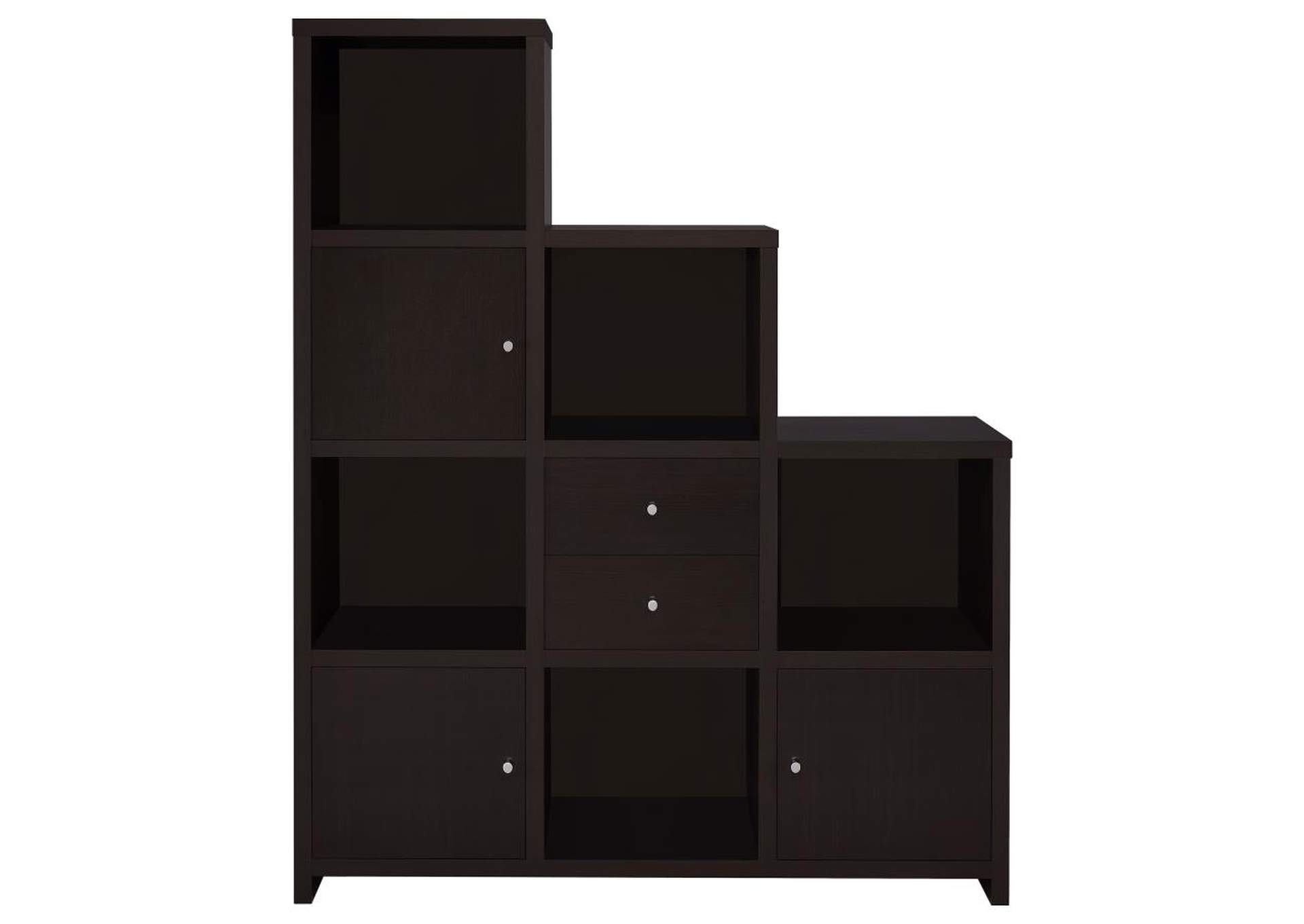 Spencer Bookcase with Cube Storage Compartments Cappuccino,Coaster Furniture