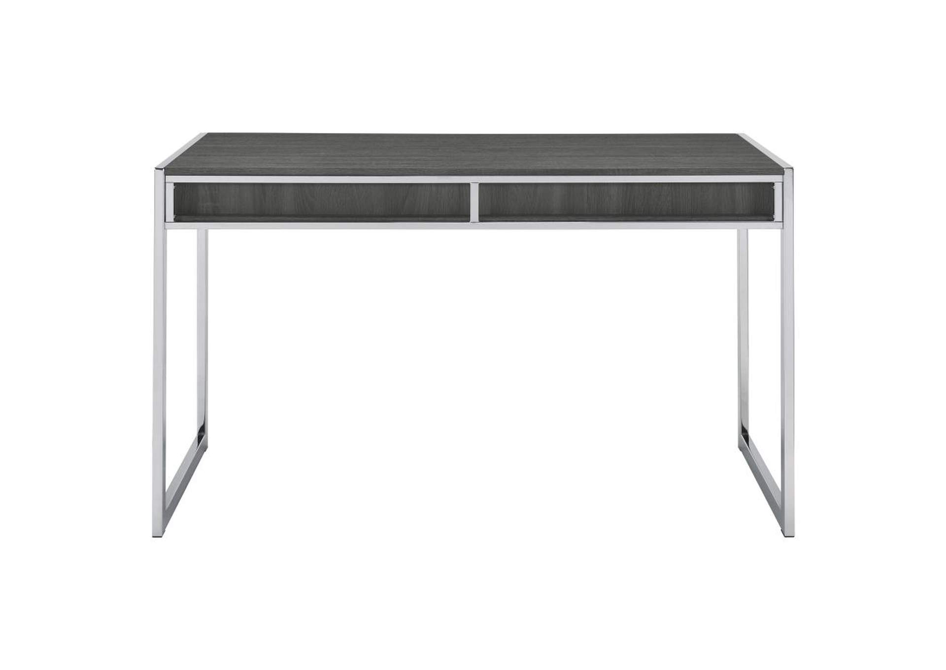 Wallice 2-Drawer Writing Desk Weathered Grey And Chrome,Coaster Furniture