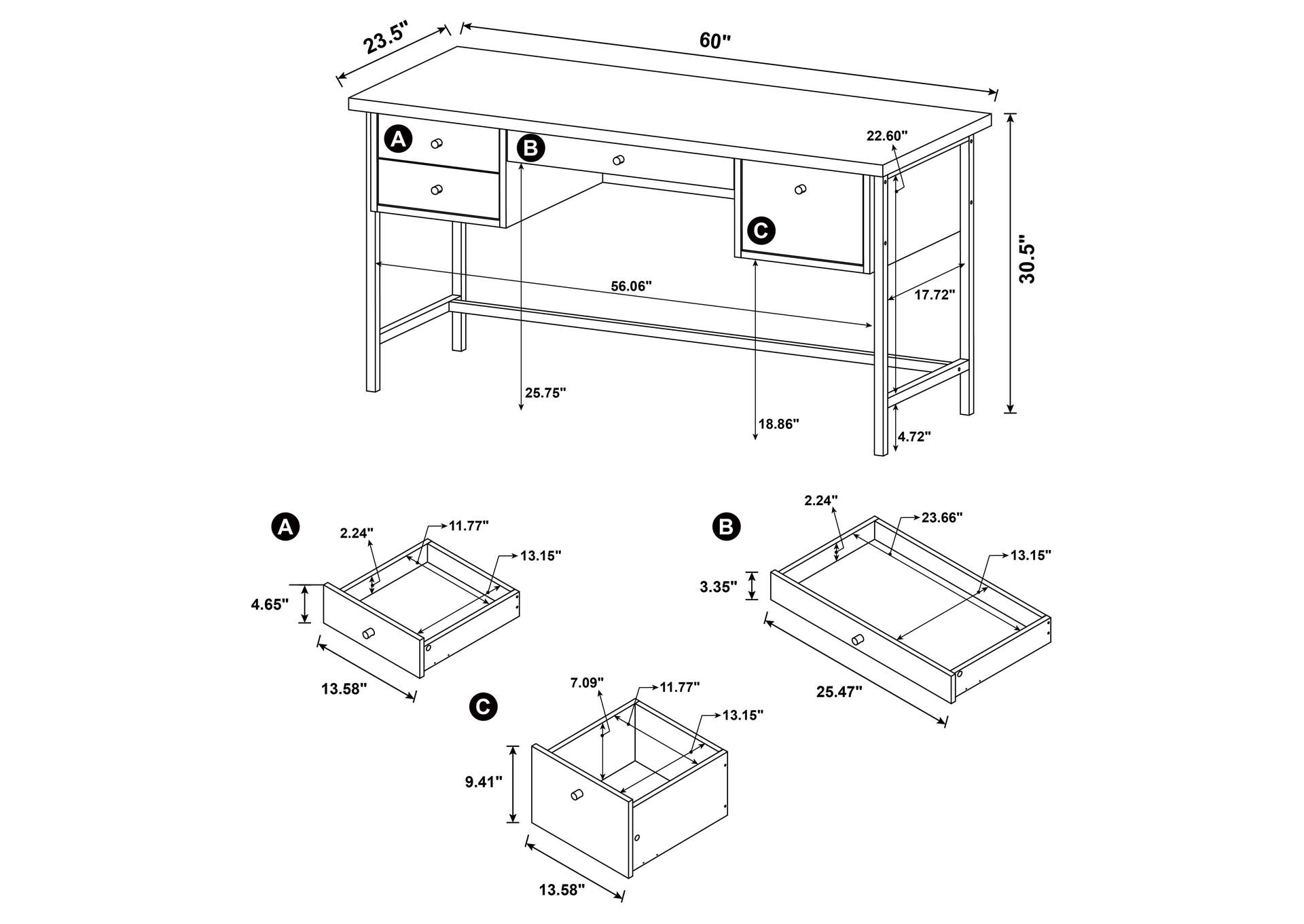 Kemper 4-drawer Writing Desk Salvaged Cabin,Coaster Furniture