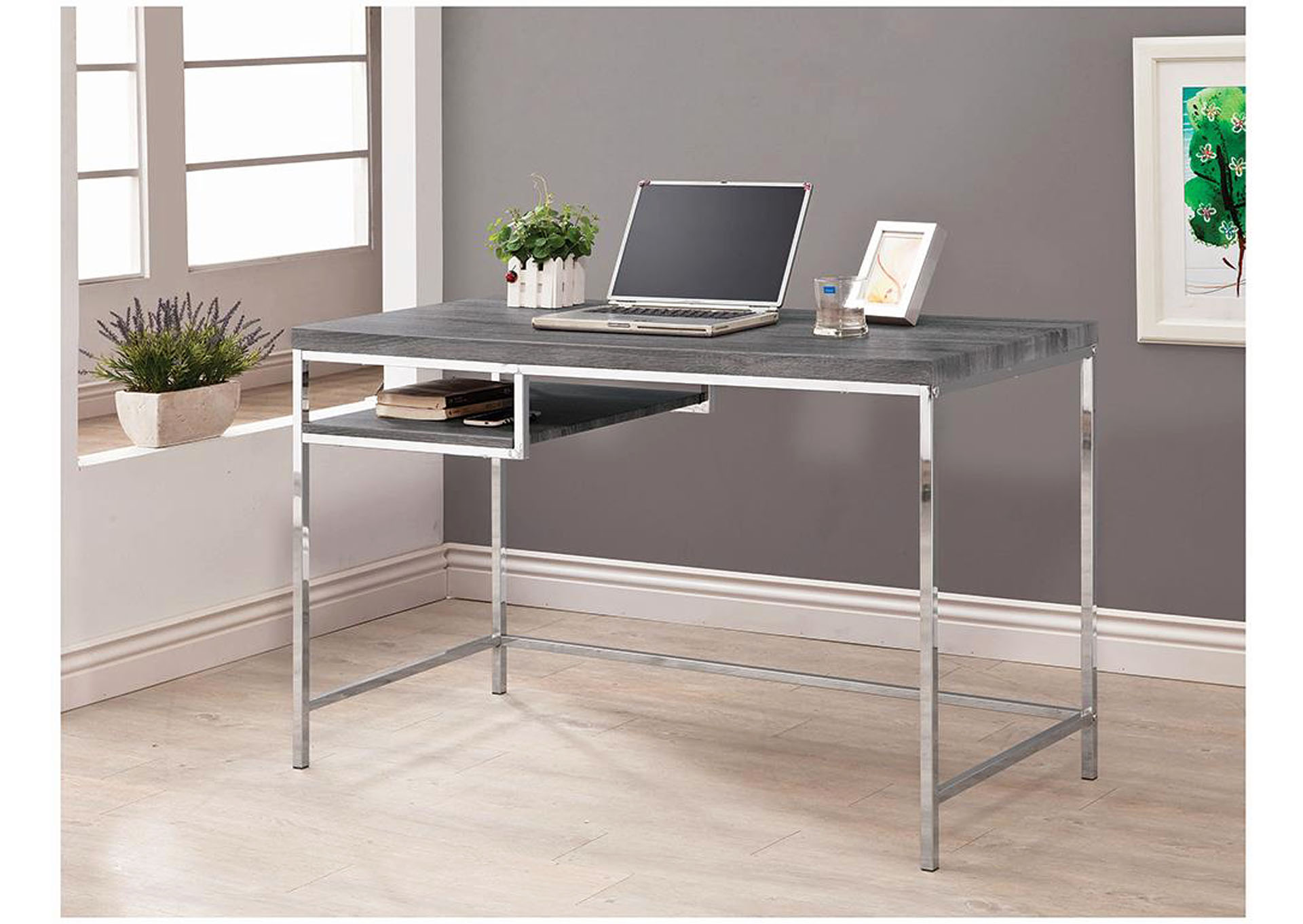 Weathered Grey Contemporary Writing Desk,Coaster Furniture