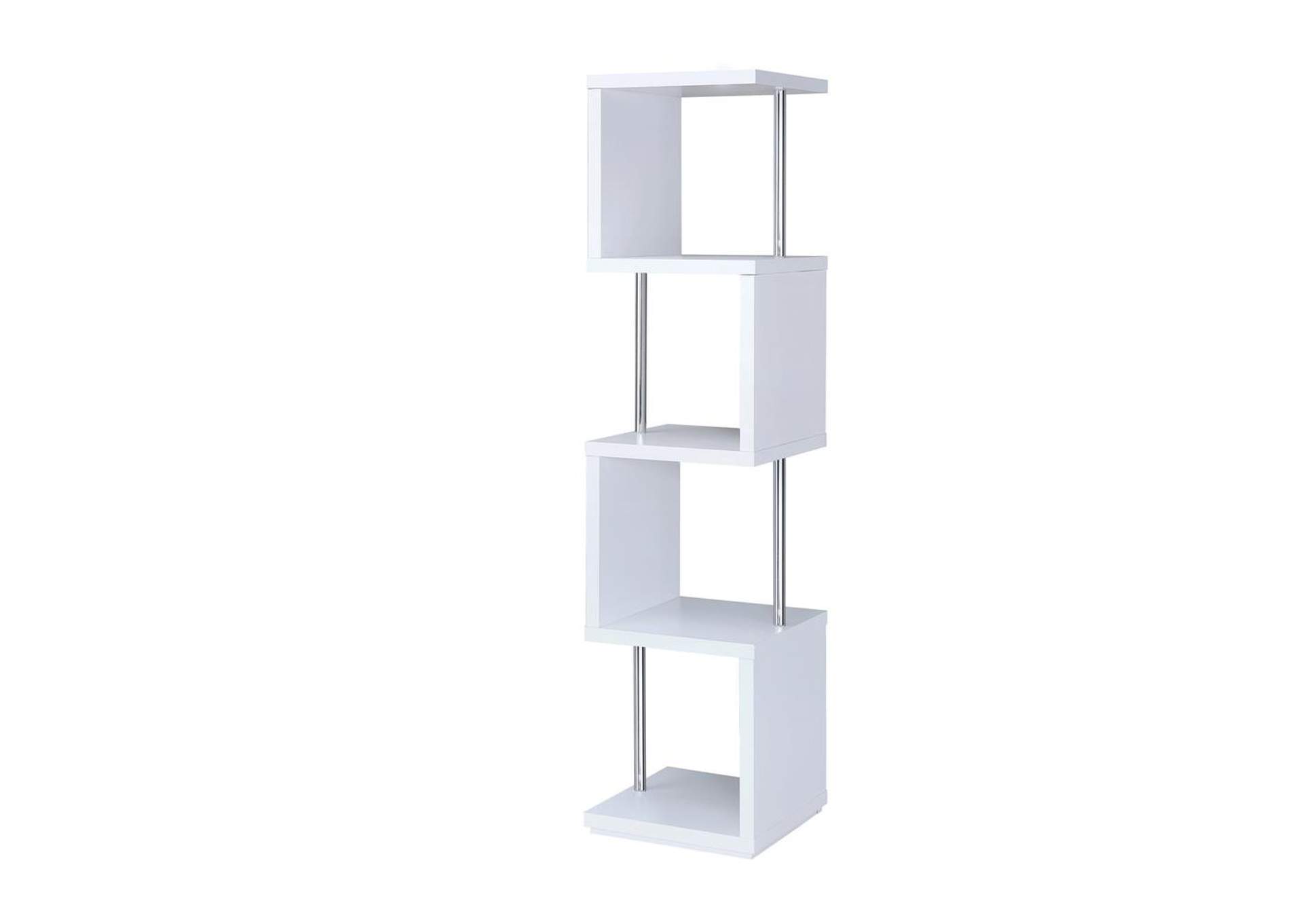 White Modern White Four-Tier Bookcase Feel At Home