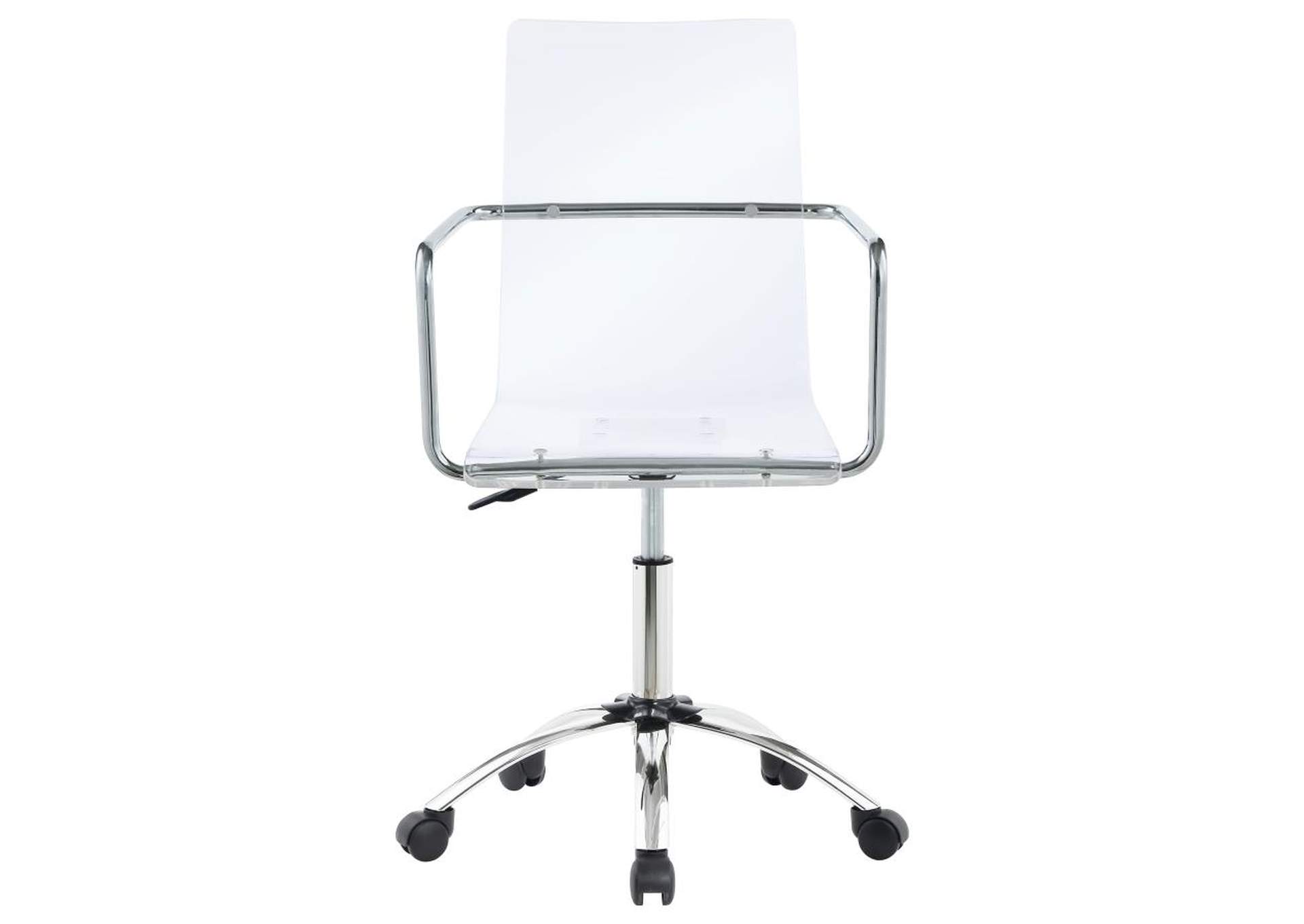 Amaturo Office Chair With Casters Clear And Chrome Cohen's Furniture