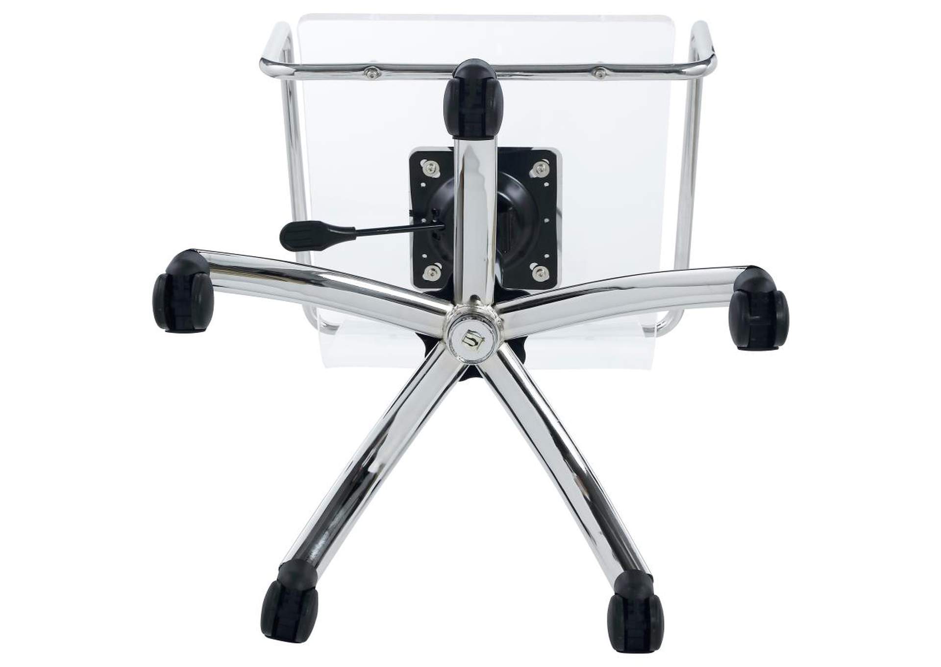 Amaturo Office Chair With Casters Clear And Chrome Cohen's Furniture