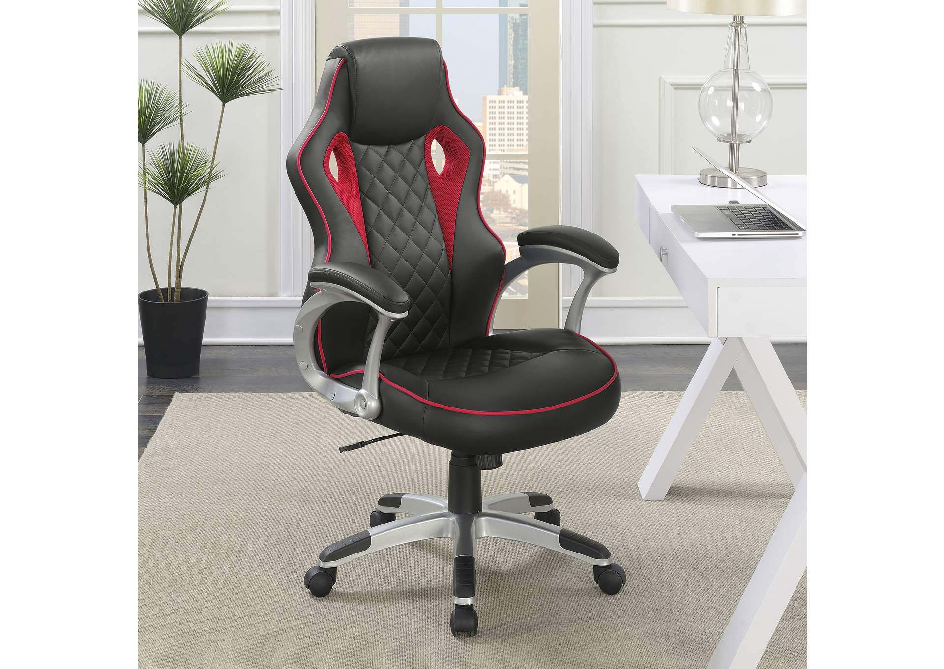 Lucas Upholstered Office Chair Black and Red,Coaster Furniture