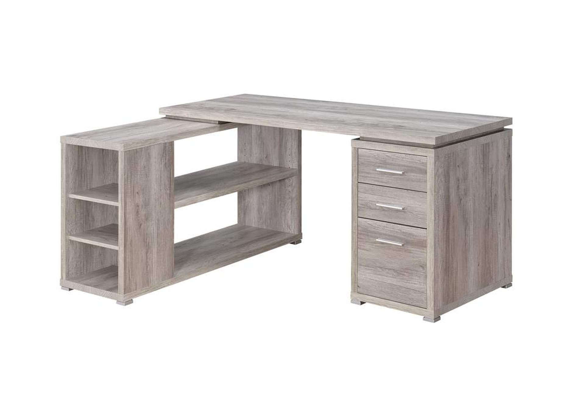 Grey Driftwood Yvette Grey Driftwood L Shaped Office Desk Best Buy Furniture And Mattress