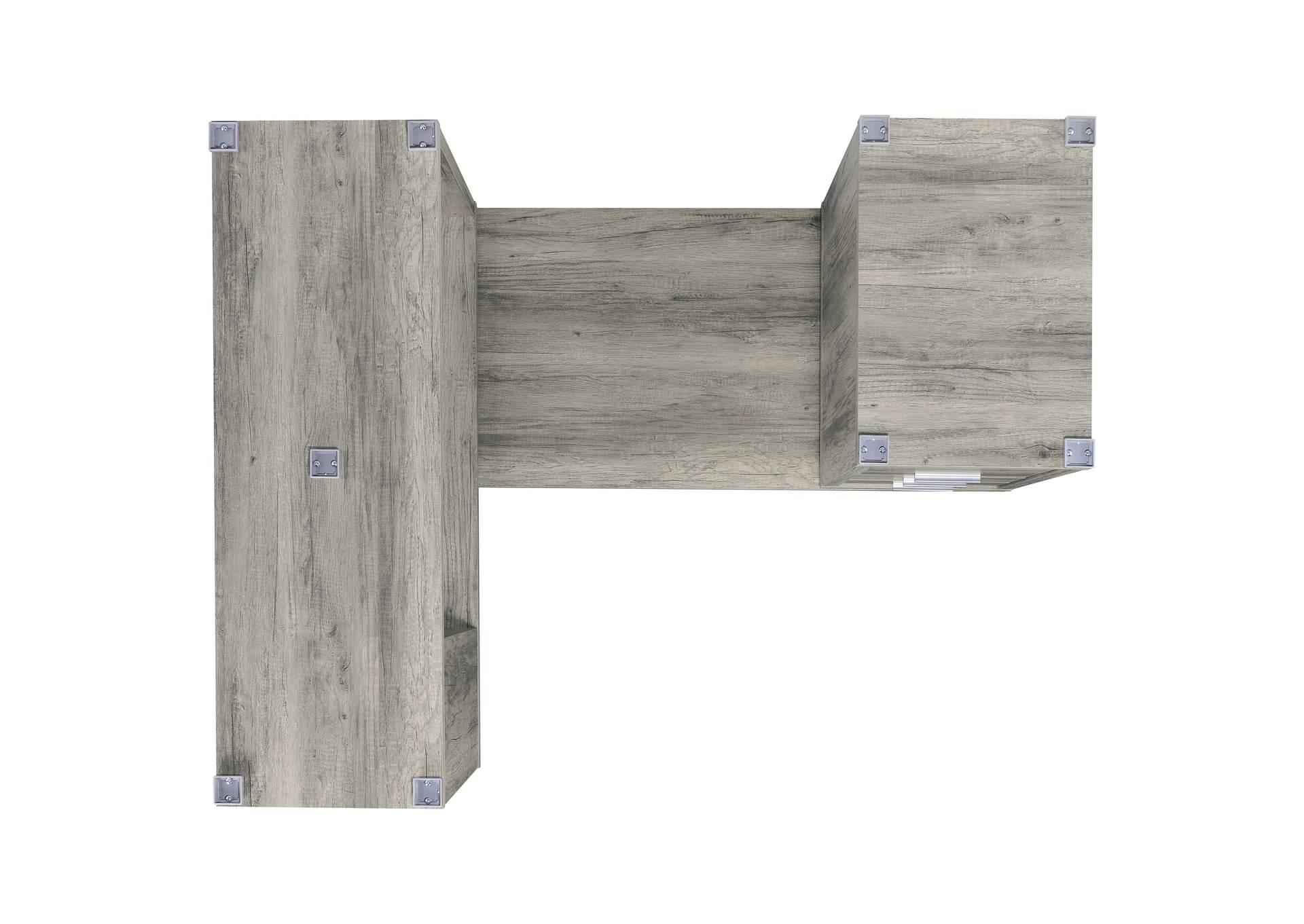 Yvette L-shape Office Desk Grey Driftwood,Coaster Furniture