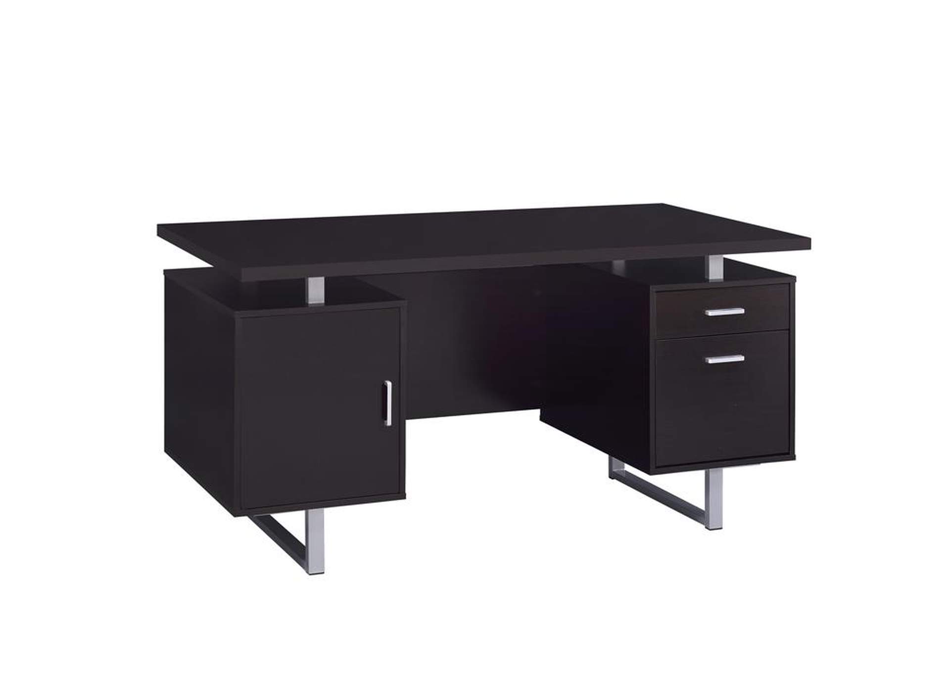 Lawtey Rectangular Storage Office Desk Cappuccino,Coaster Furniture
