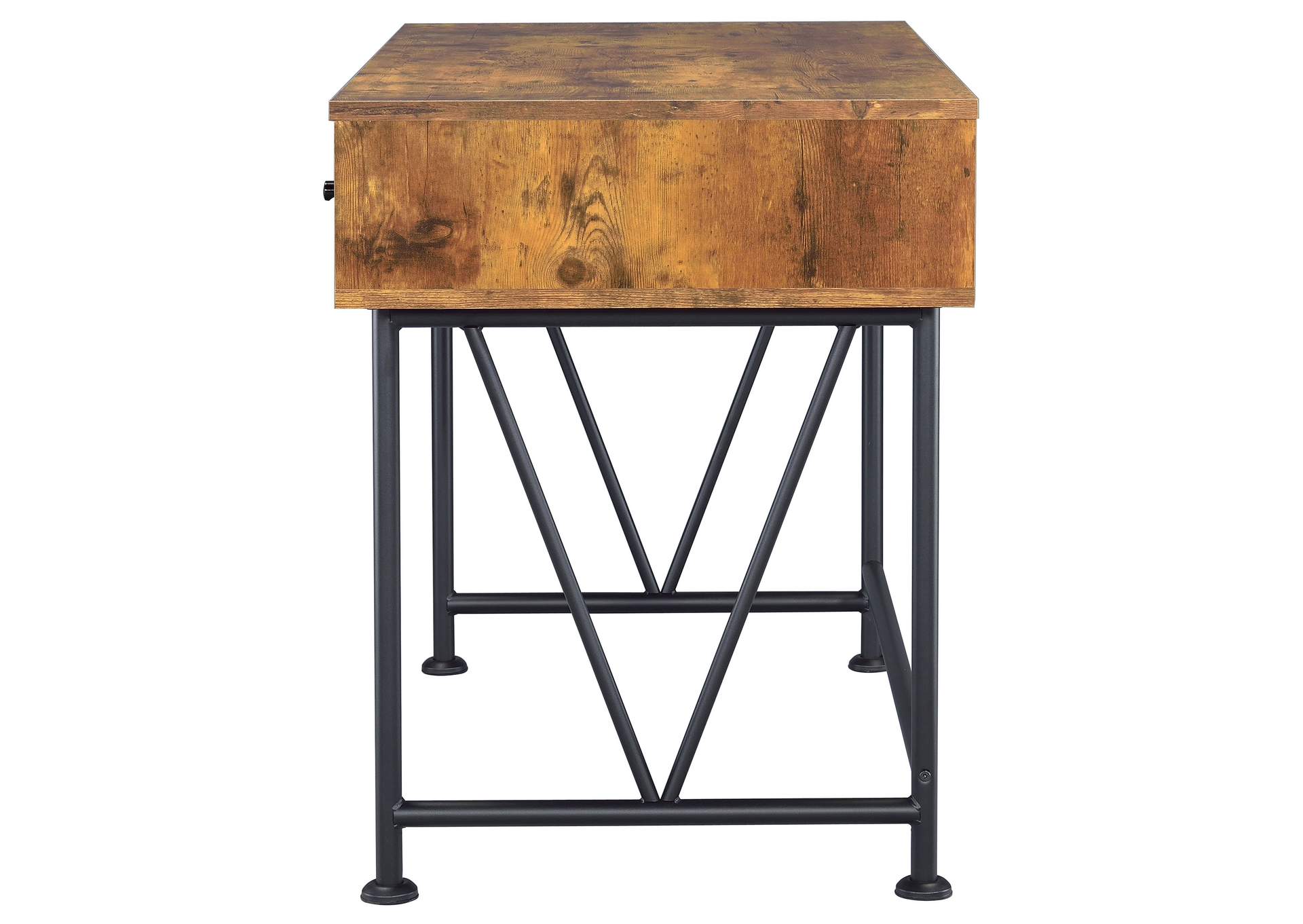 Analiese 2-piece 3-drawer Writing Desk Set Antique Nutmeg and Black,Coaster Furniture