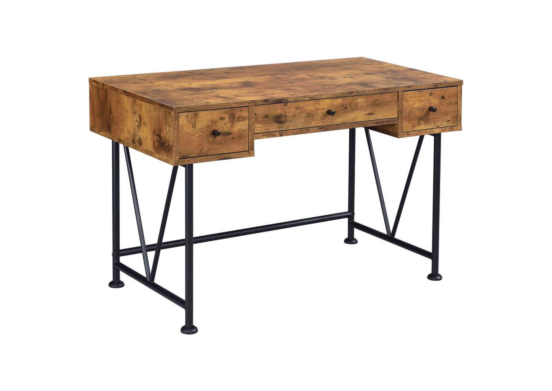 Analiese 3-Drawer Writing Desk Antique Nutmeg And Black,Coaster Furniture