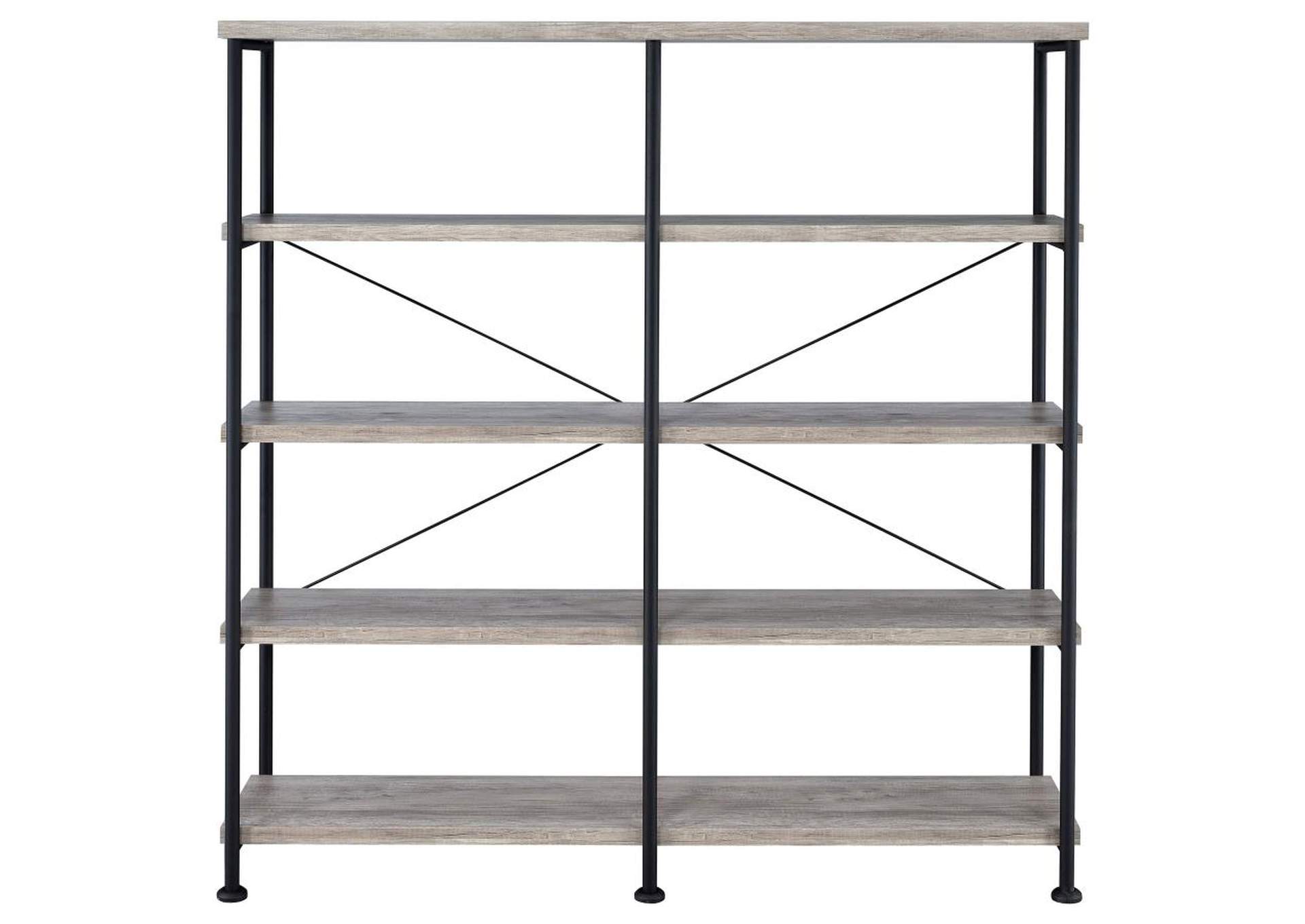 Analiese 4 - shelf Open Bookcase Grey Driftwood,Coaster Furniture