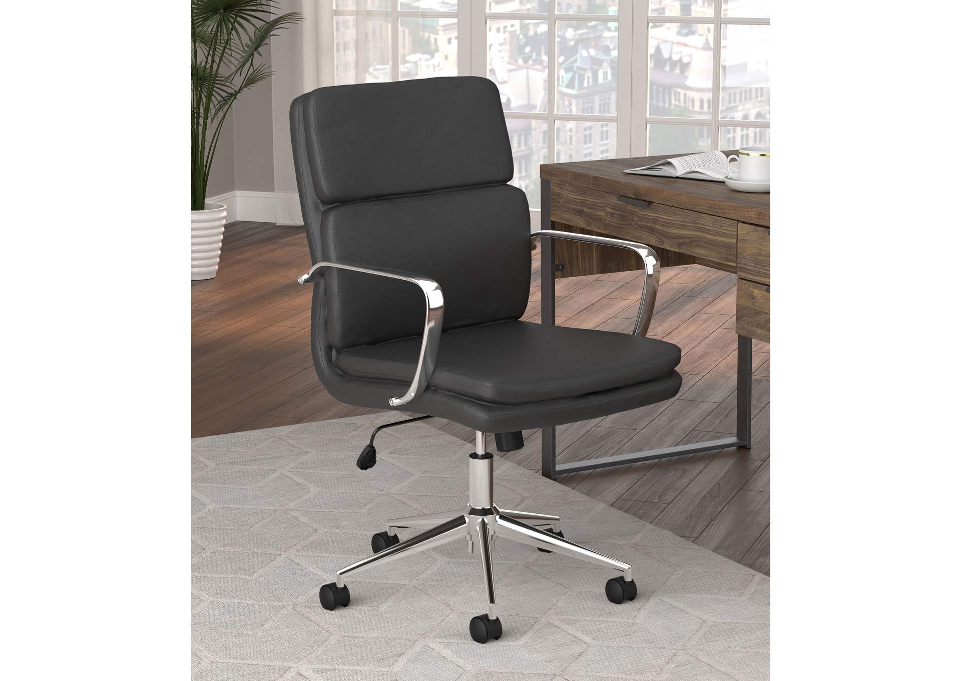 Ximena Standard Back Upholstered Office Chair Black,Coaster Furniture