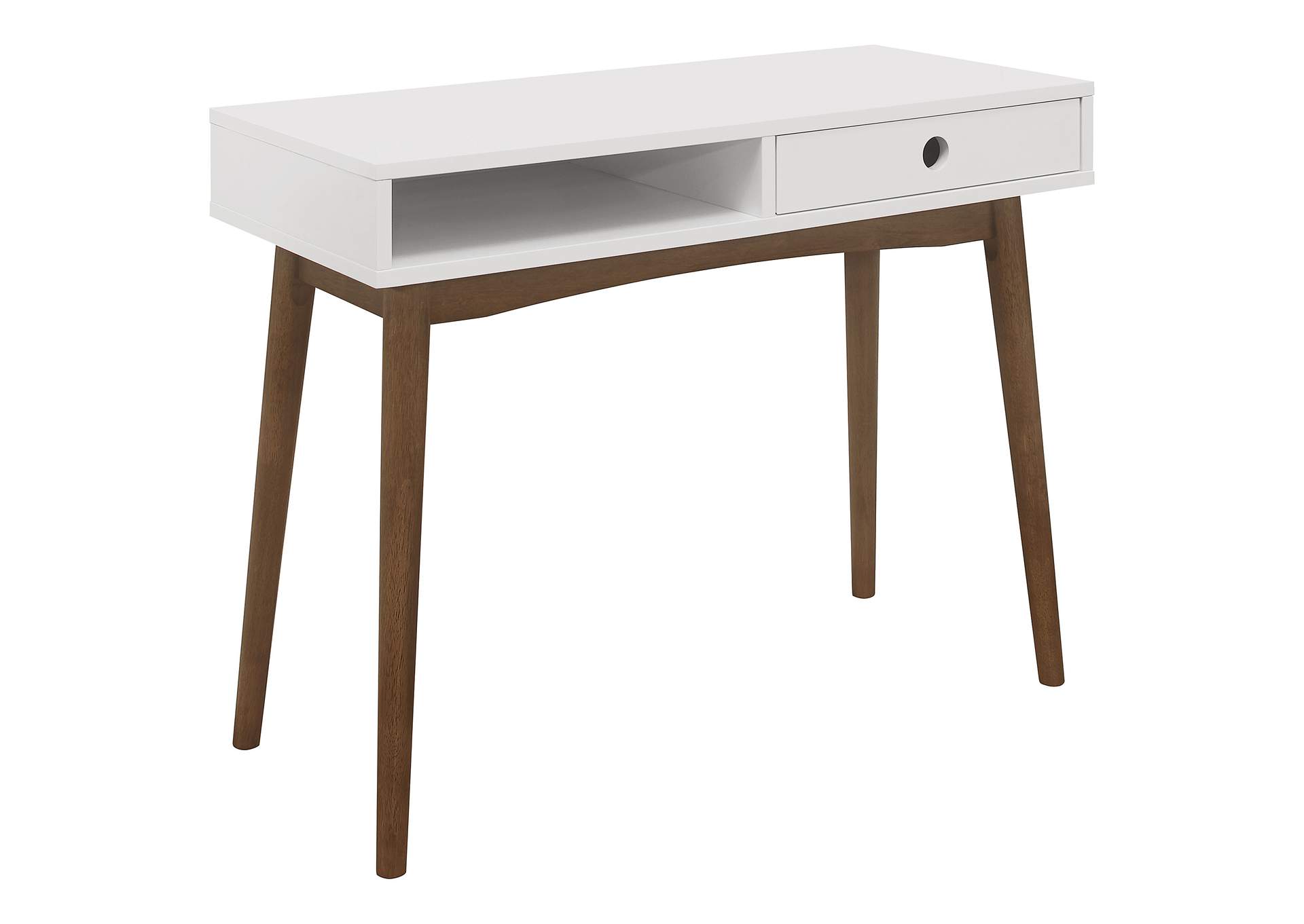 Bradenton 1-drawer Writing Desk White and Walnut,Coaster Furniture