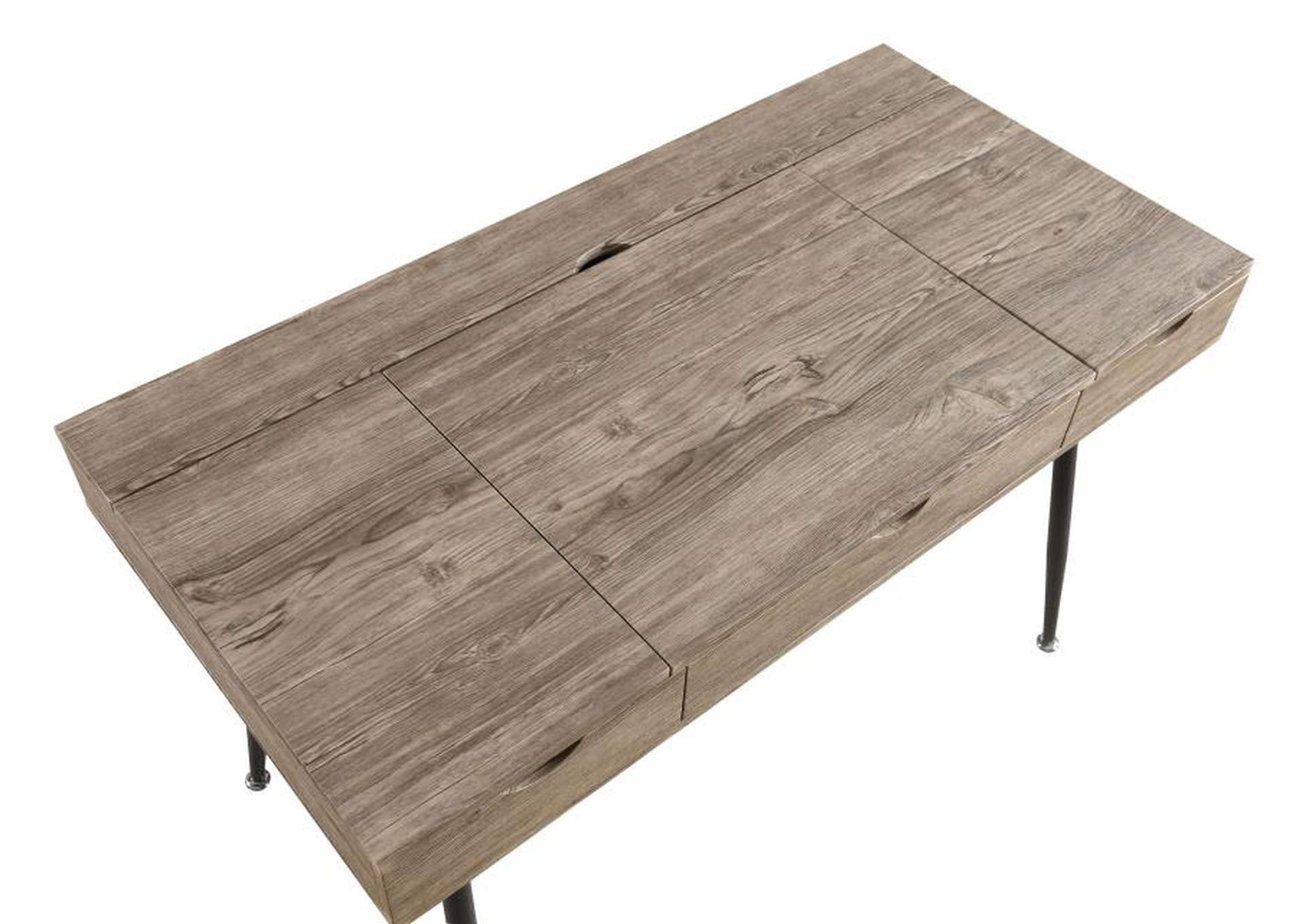 Rafael 1 - drawer Writing Desk Rustic Driftwood,Coaster Furniture