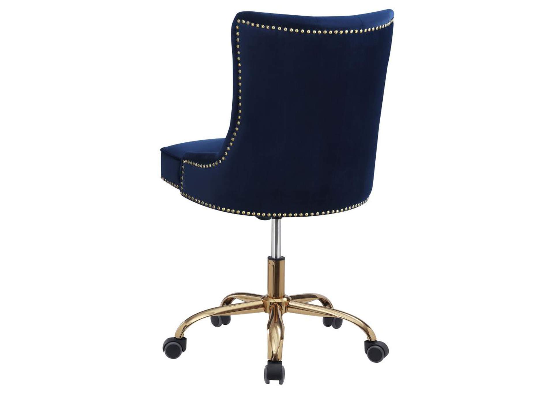 Bowie Upholstered Office Chair with Nailhead Blue and Brass,Coaster Furniture