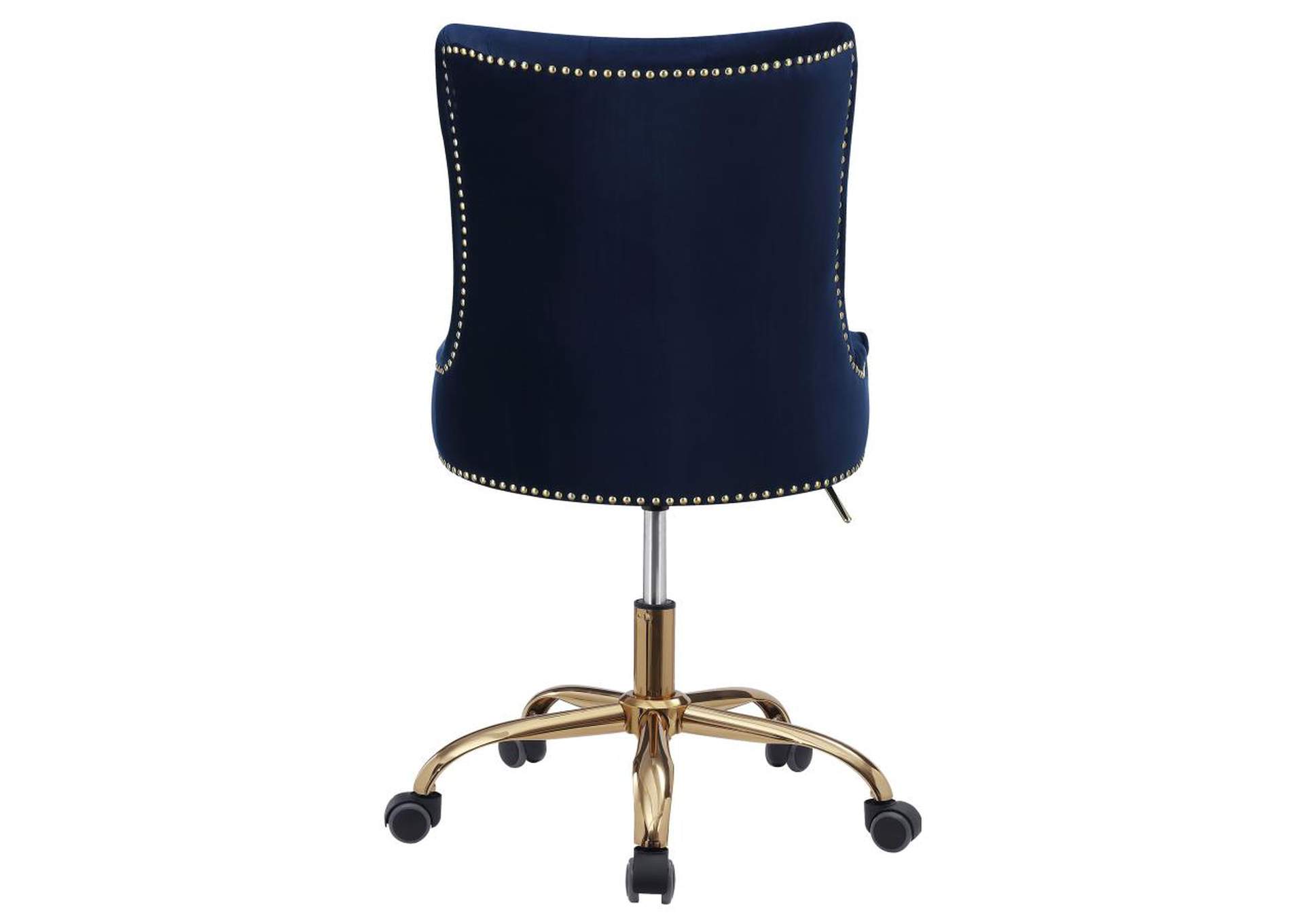Bowie Upholstered Office Chair With Nailhead Blue And Brass,Coaster Furniture