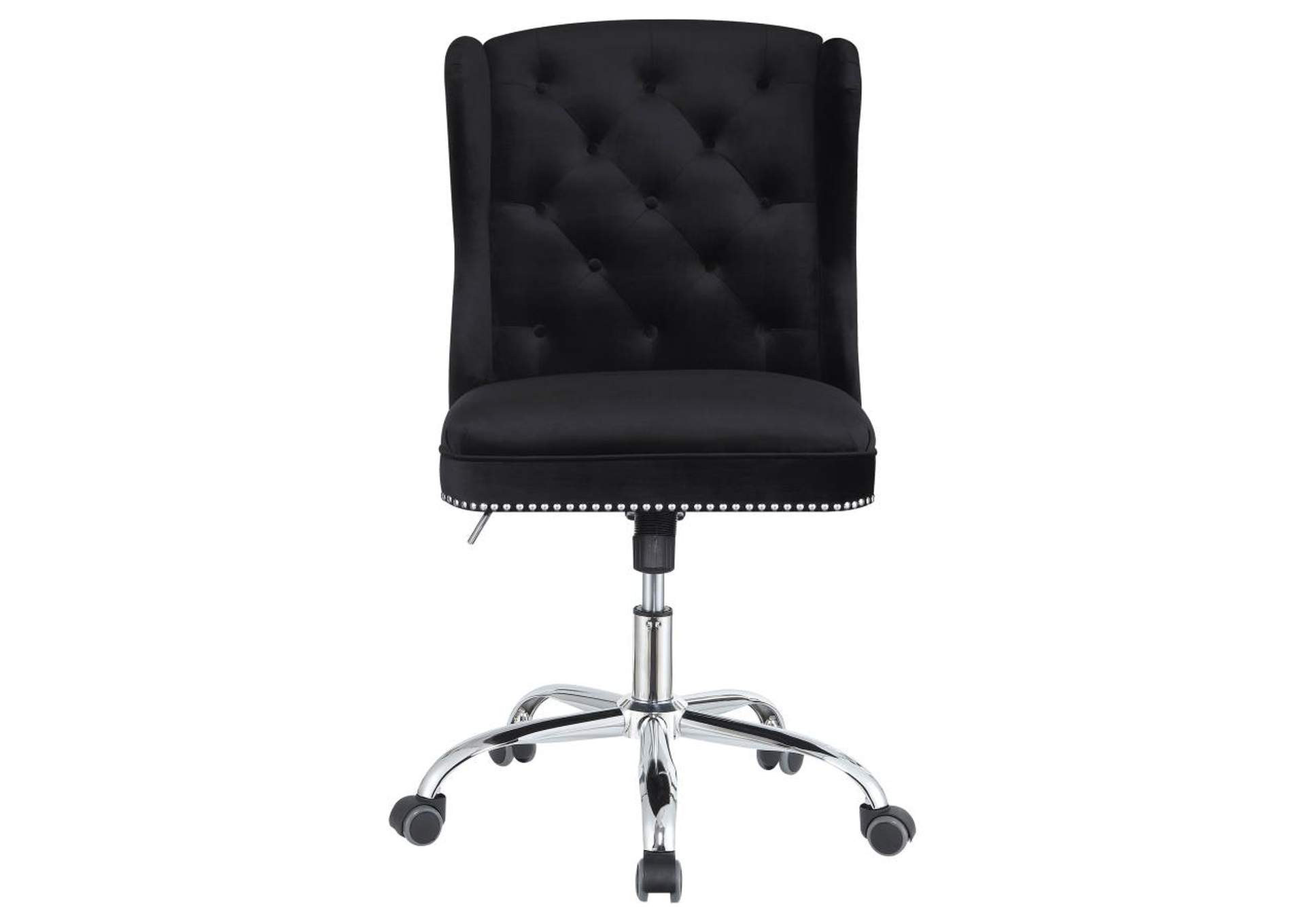 Julius Upholstered Tufted Office Chair Black And Chrome,Coaster Furniture