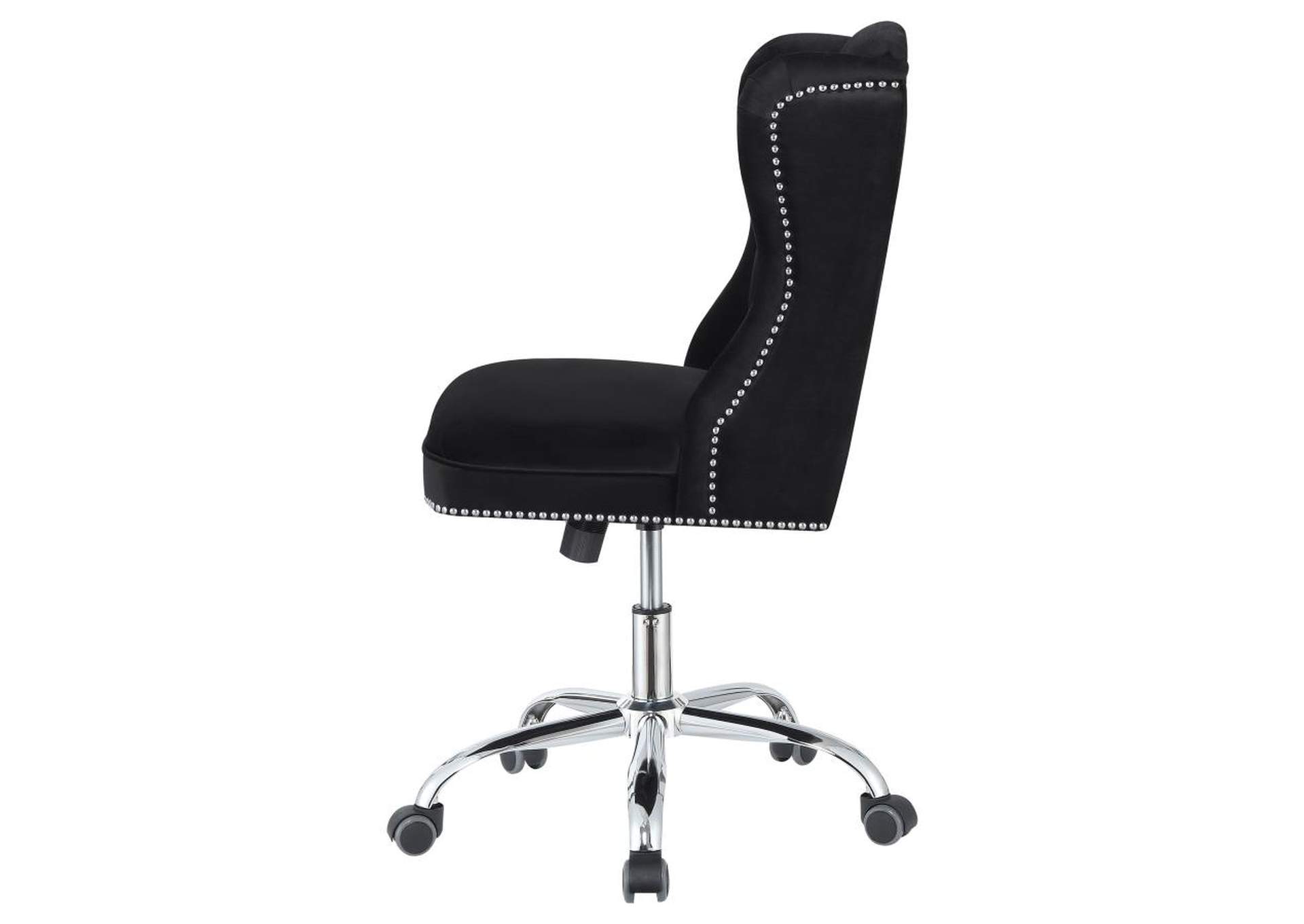Julius Upholstered Tufted Office Chair Black and Chrome,Coaster Furniture
