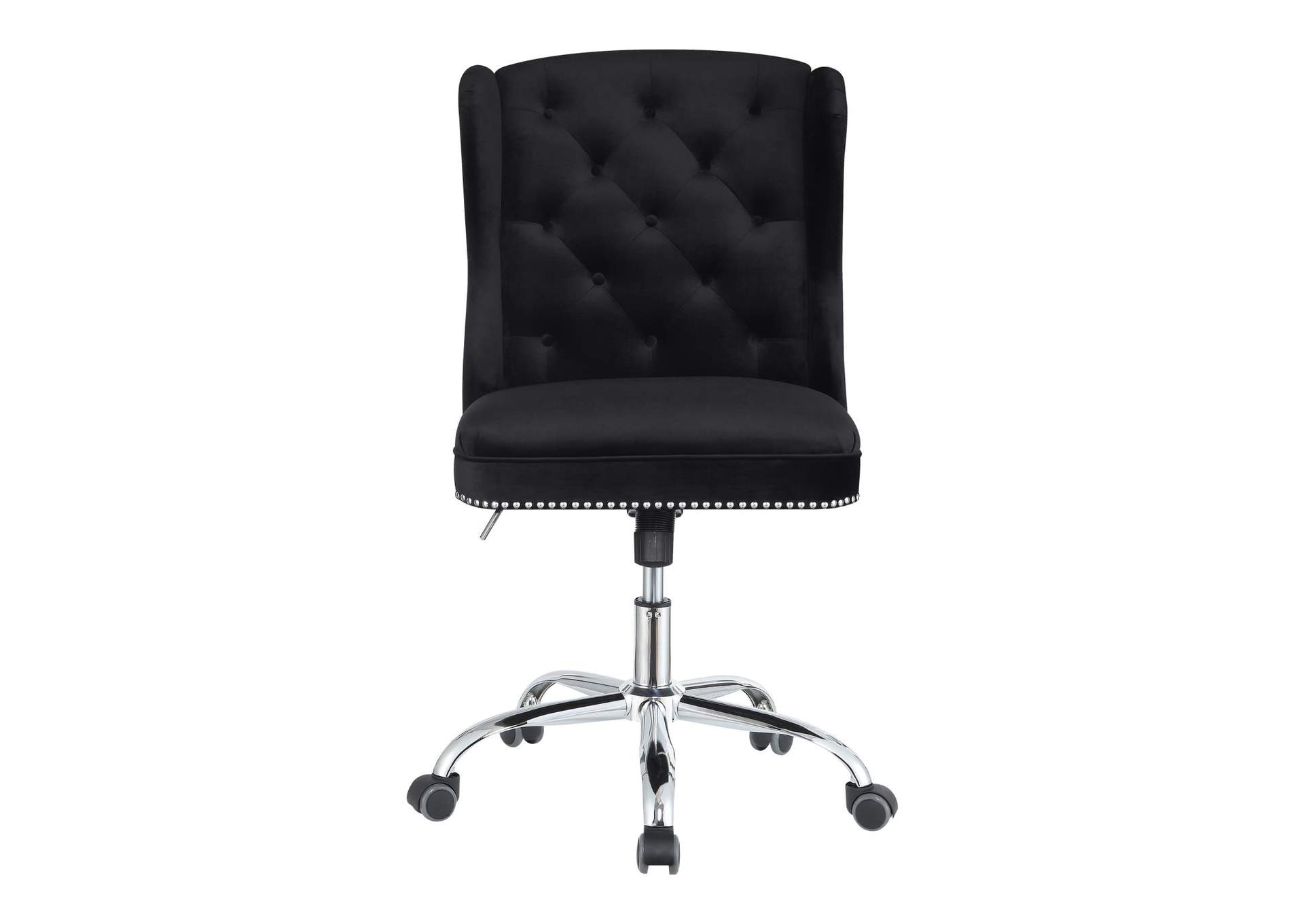 Upholstered Tufted Office Chair Black and Chrome,Coaster Furniture