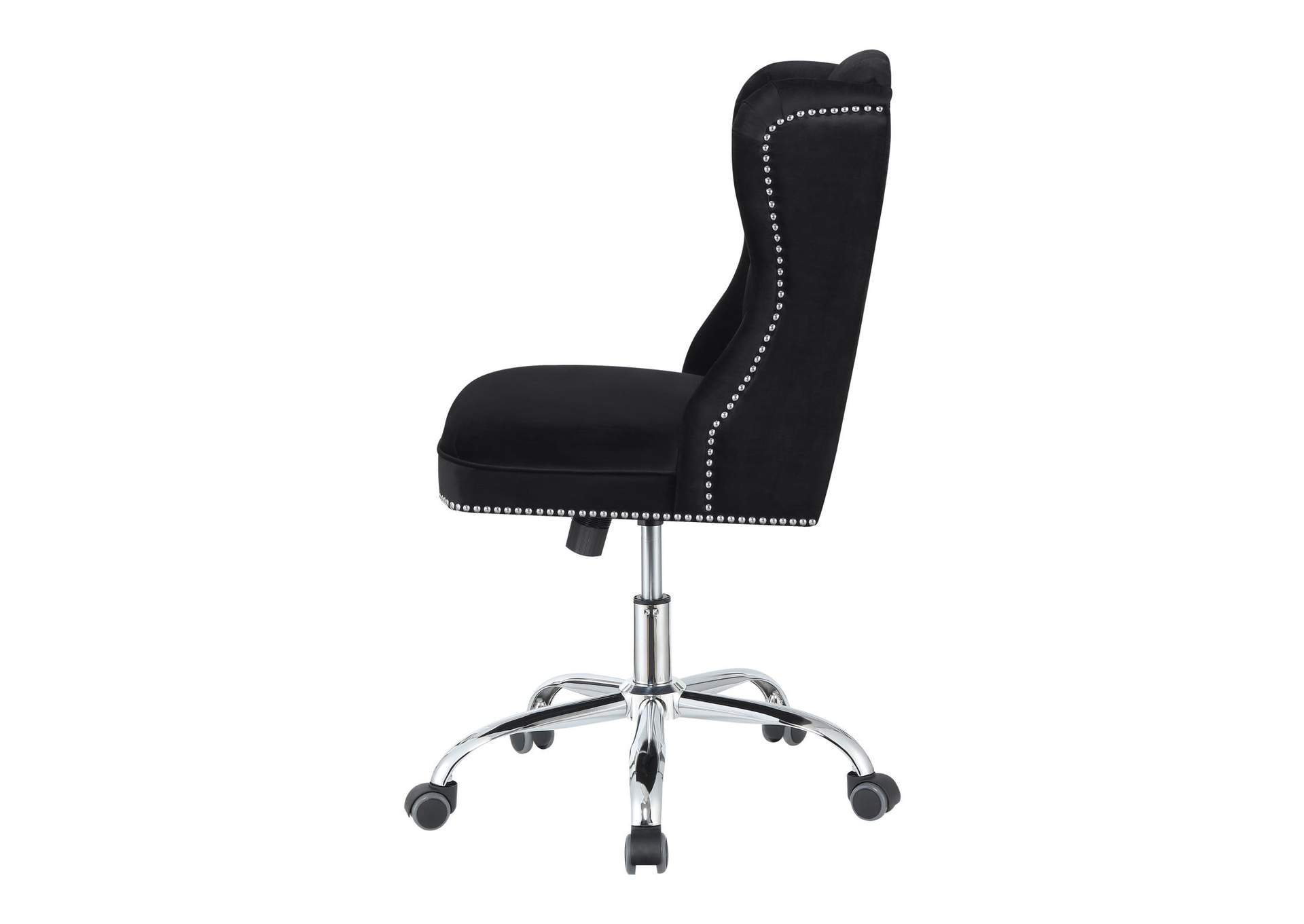 Upholstered Tufted Office Chair Black and Chrome,Coaster Furniture
