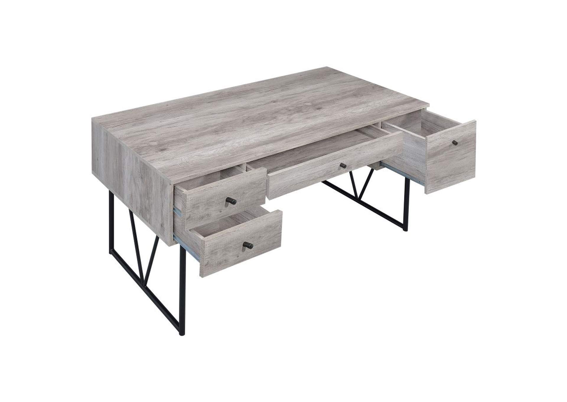 Analiese 4 - drawer Writing Desk Grey Driftwood,Coaster Furniture