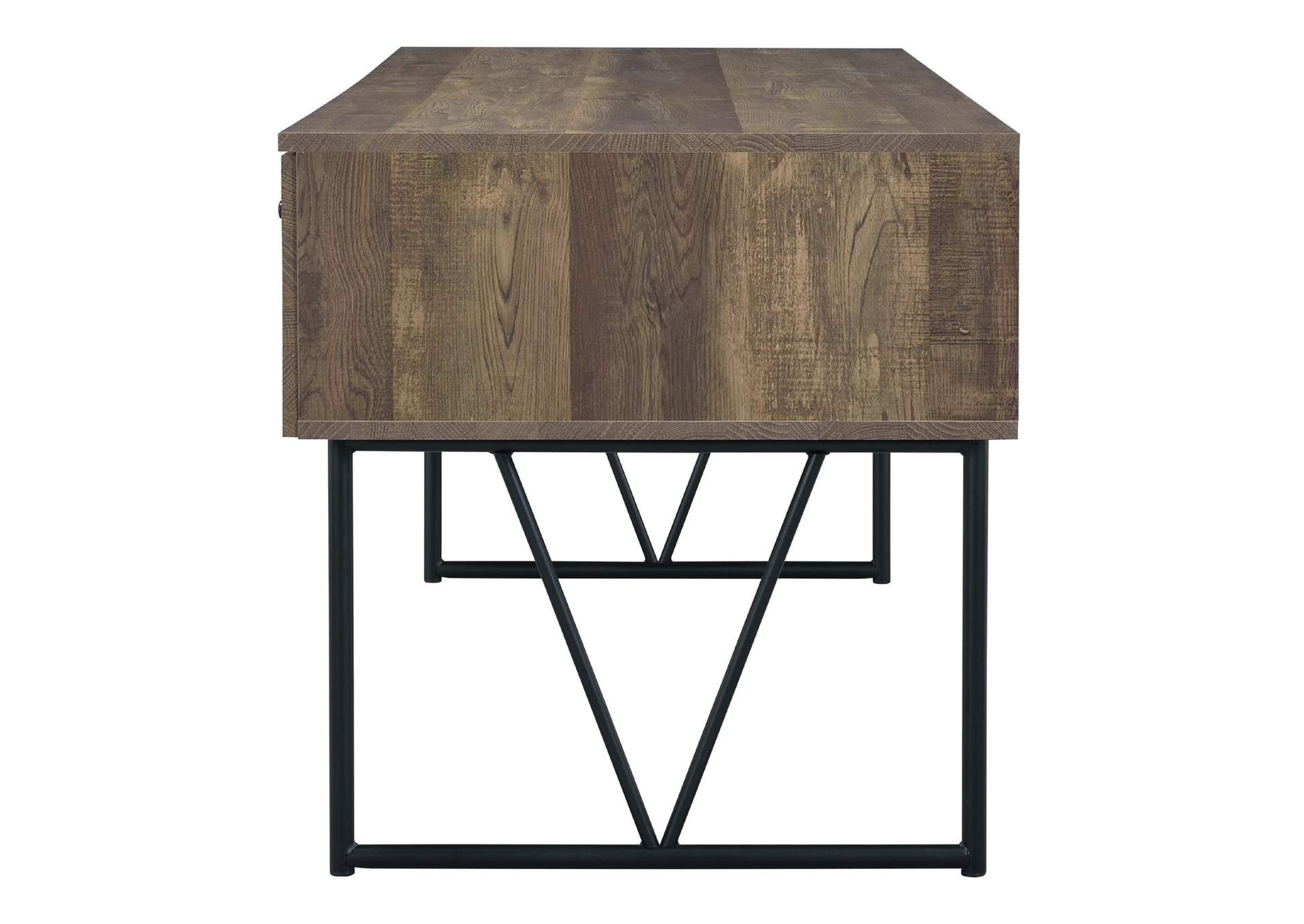 Analiese 4-drawer Writing Desk Rustic Oak,Coaster Furniture