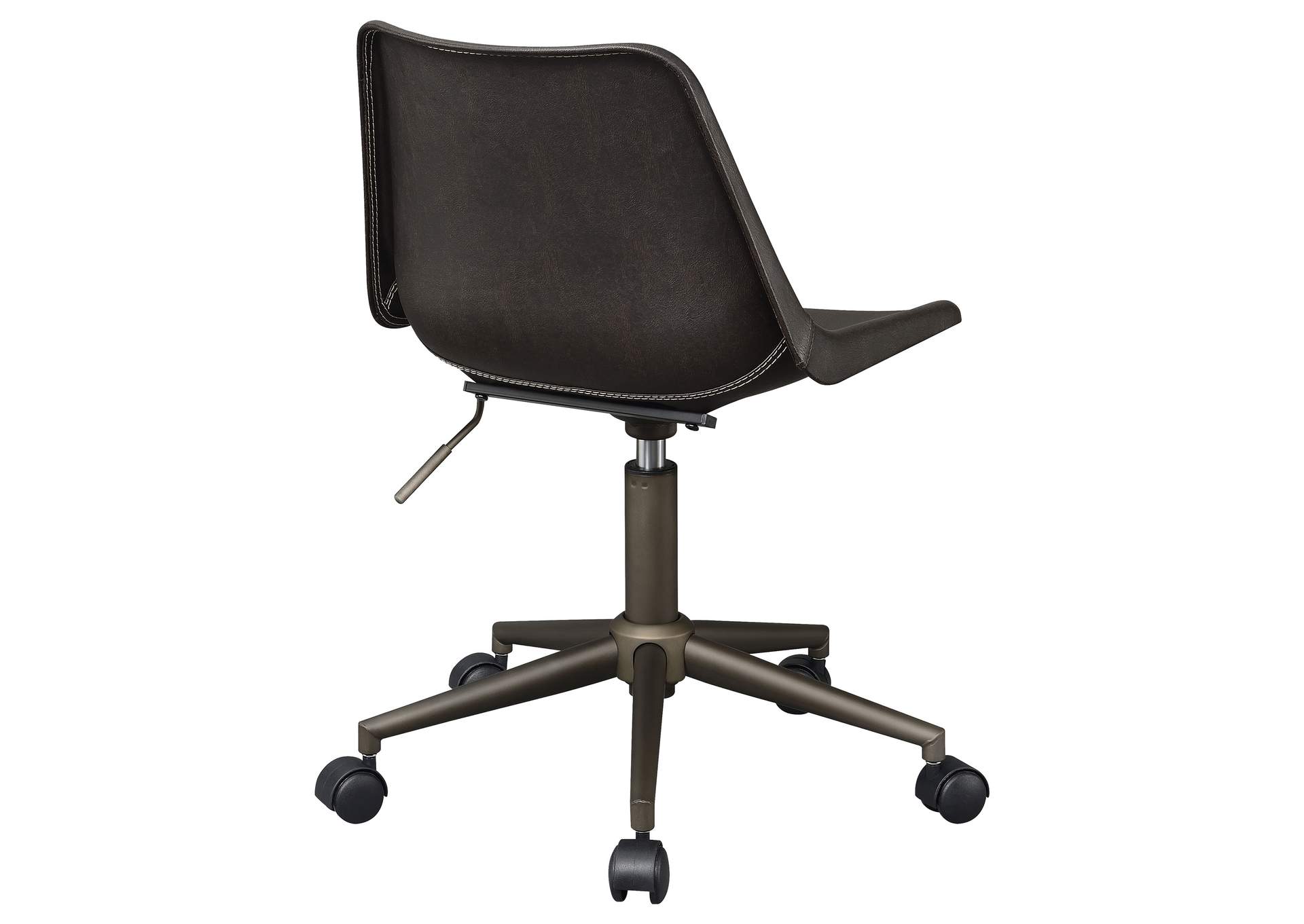 Carnell Adjustable Height Office Chair with Casters Brown and Rustic Taupe,Coaster Furniture