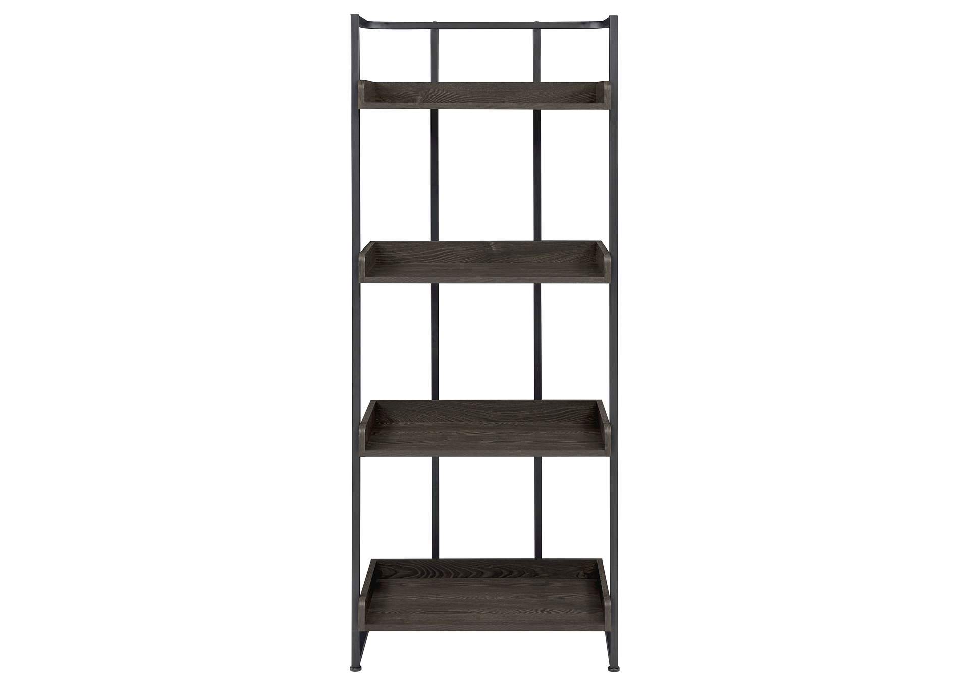 Ember 4-shelf Bookcase Dark Oak and Sandy Black,Coaster Furniture