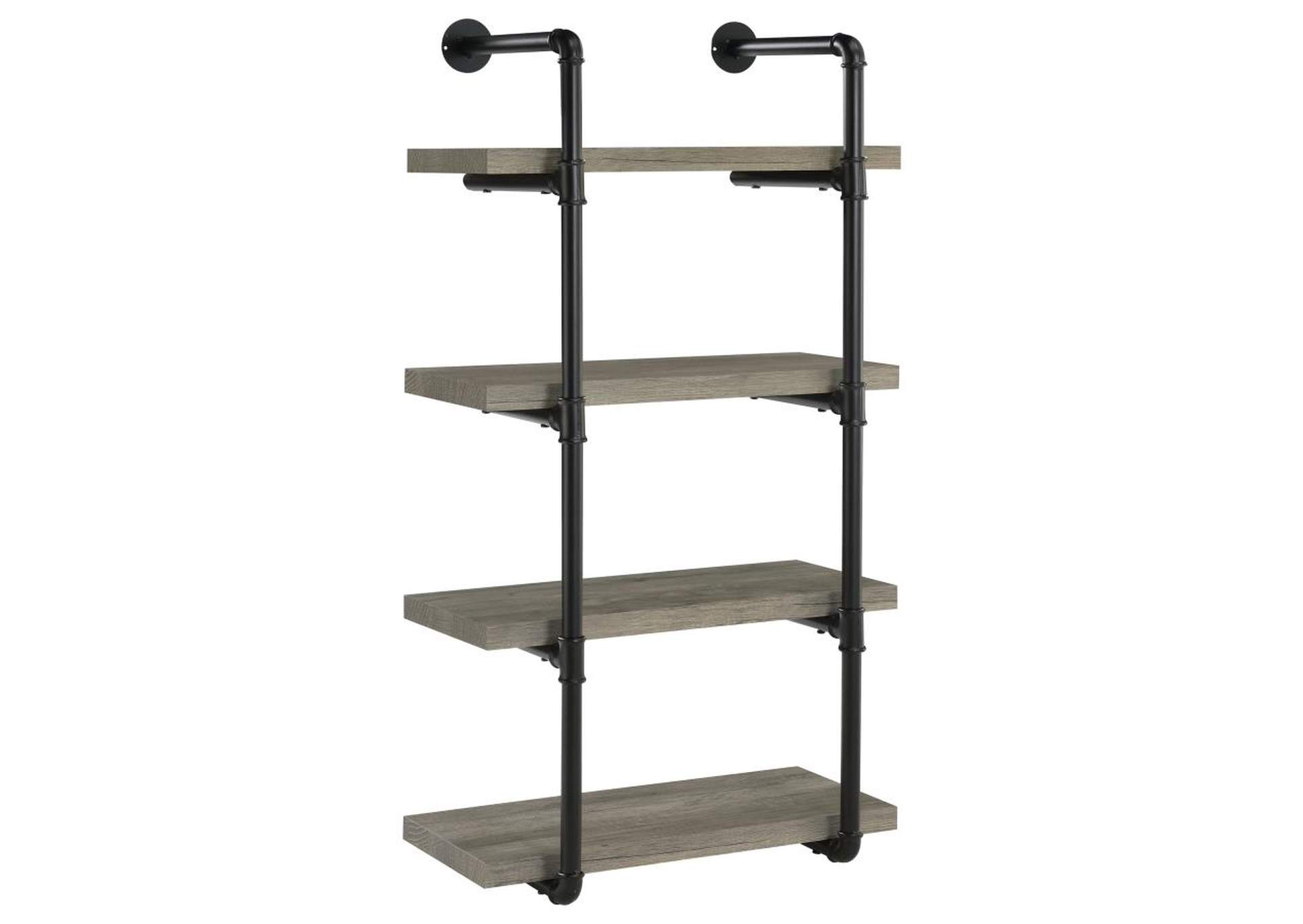 Elmcrest 24-inch Wall Shelf Black and Grey Driftwood,Coaster Furniture