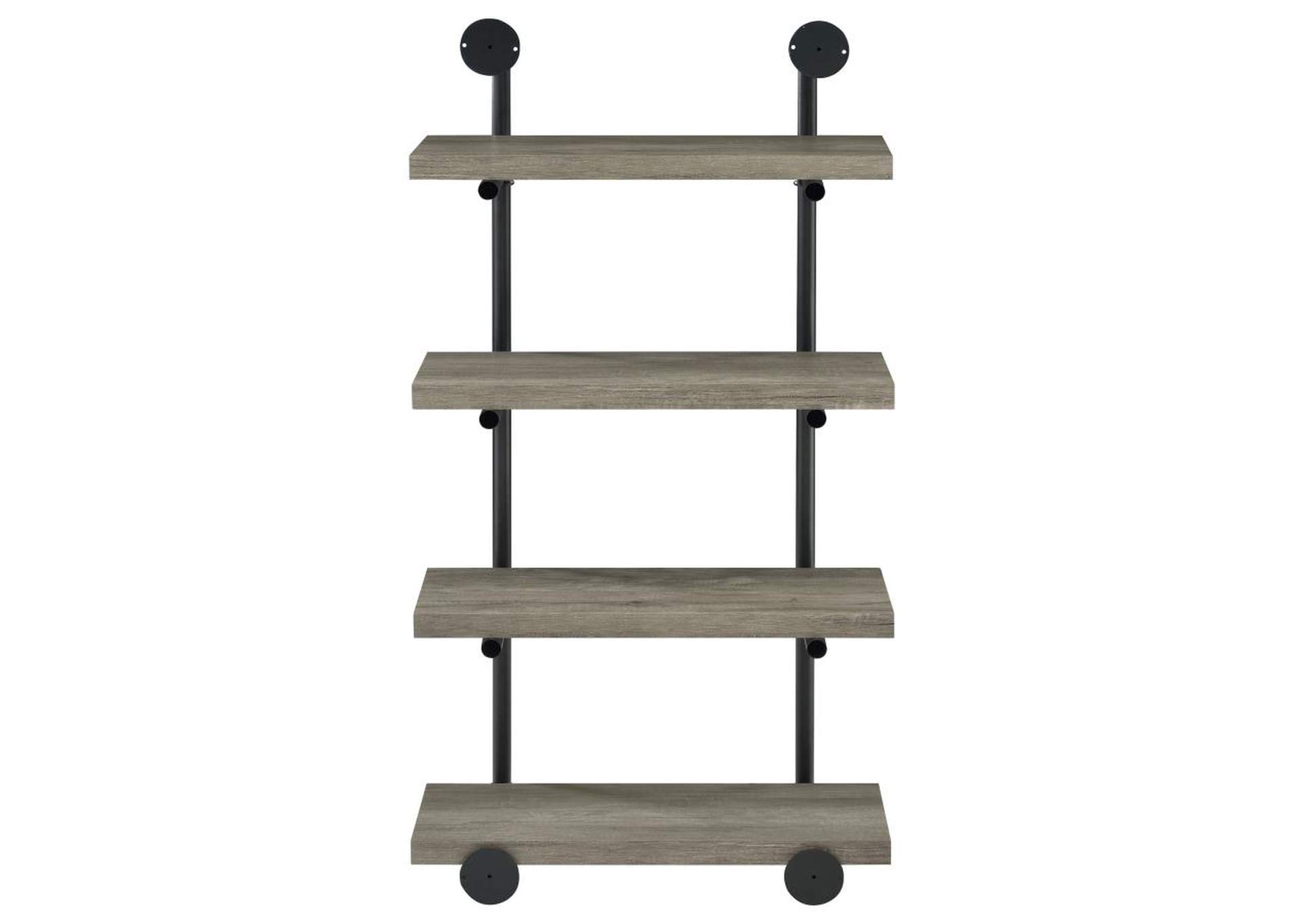 Elmcrest 24-inch Wall Shelf Black and Grey Driftwood,Coaster Furniture