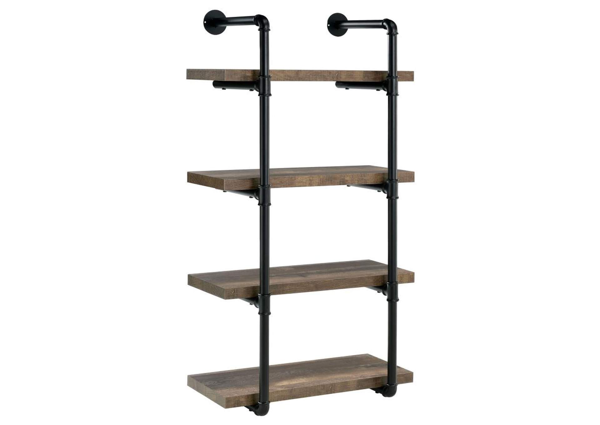 Elmcrest 24-inch Wall Shelf Black and Rustic Oak,Coaster Furniture