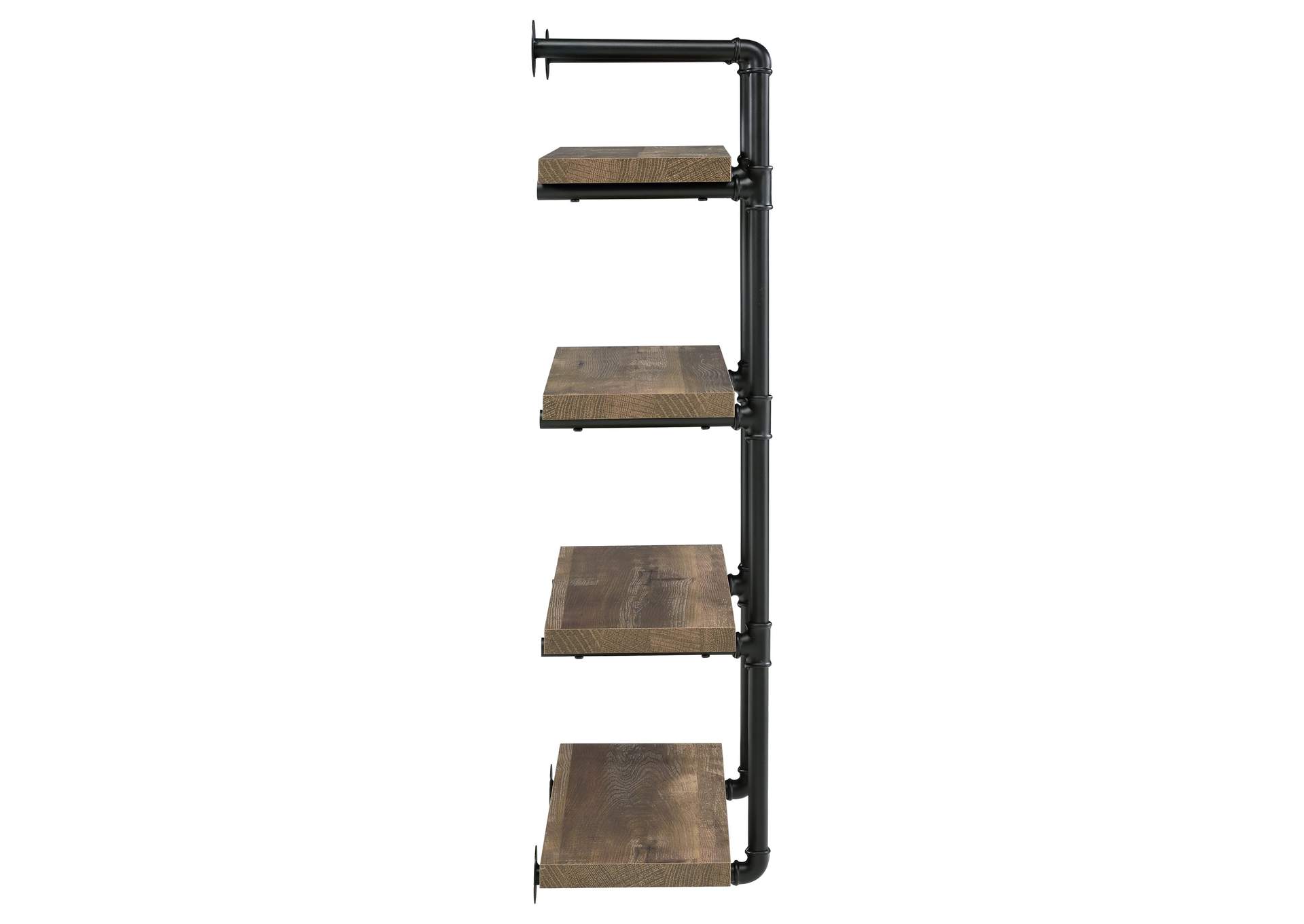 Elmcrest 24-inch Wall Shelf Black and Rustic Oak,Coaster Furniture