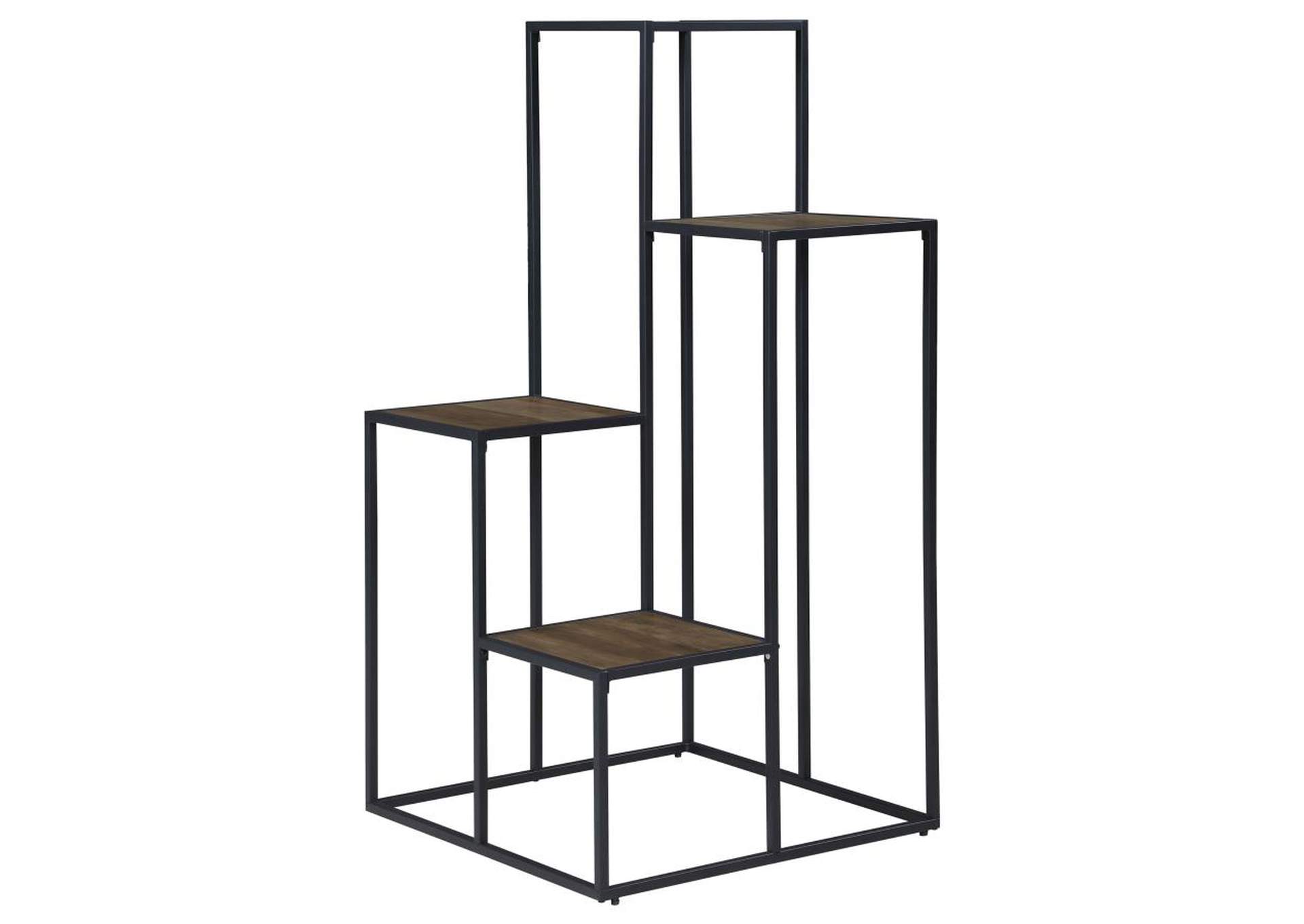 Rito 4-Tier Display Shelf Rustic Brown And Black,Coaster Furniture