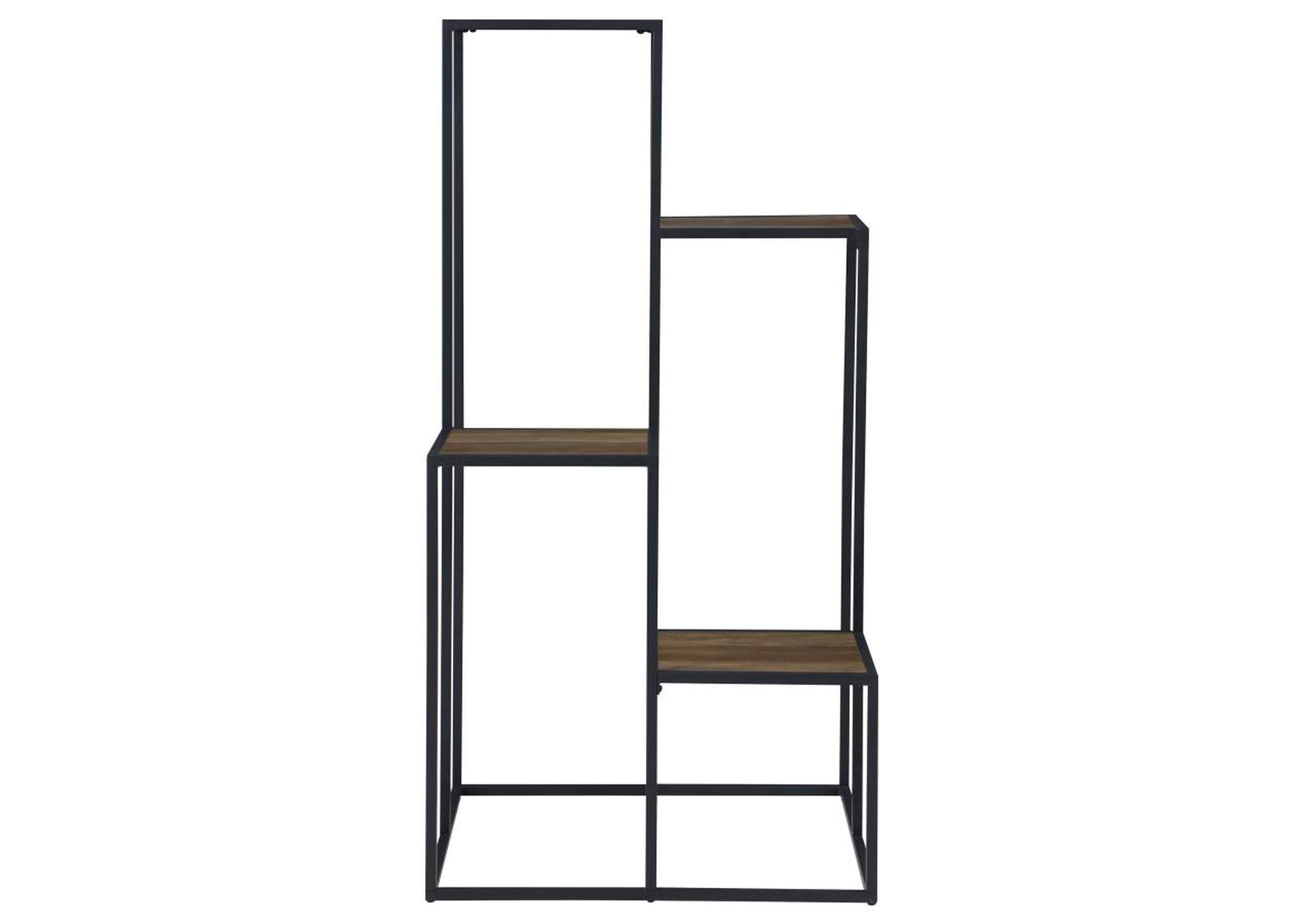 4-tier Display Shelf Rustic Brown and Black,Coaster Furniture