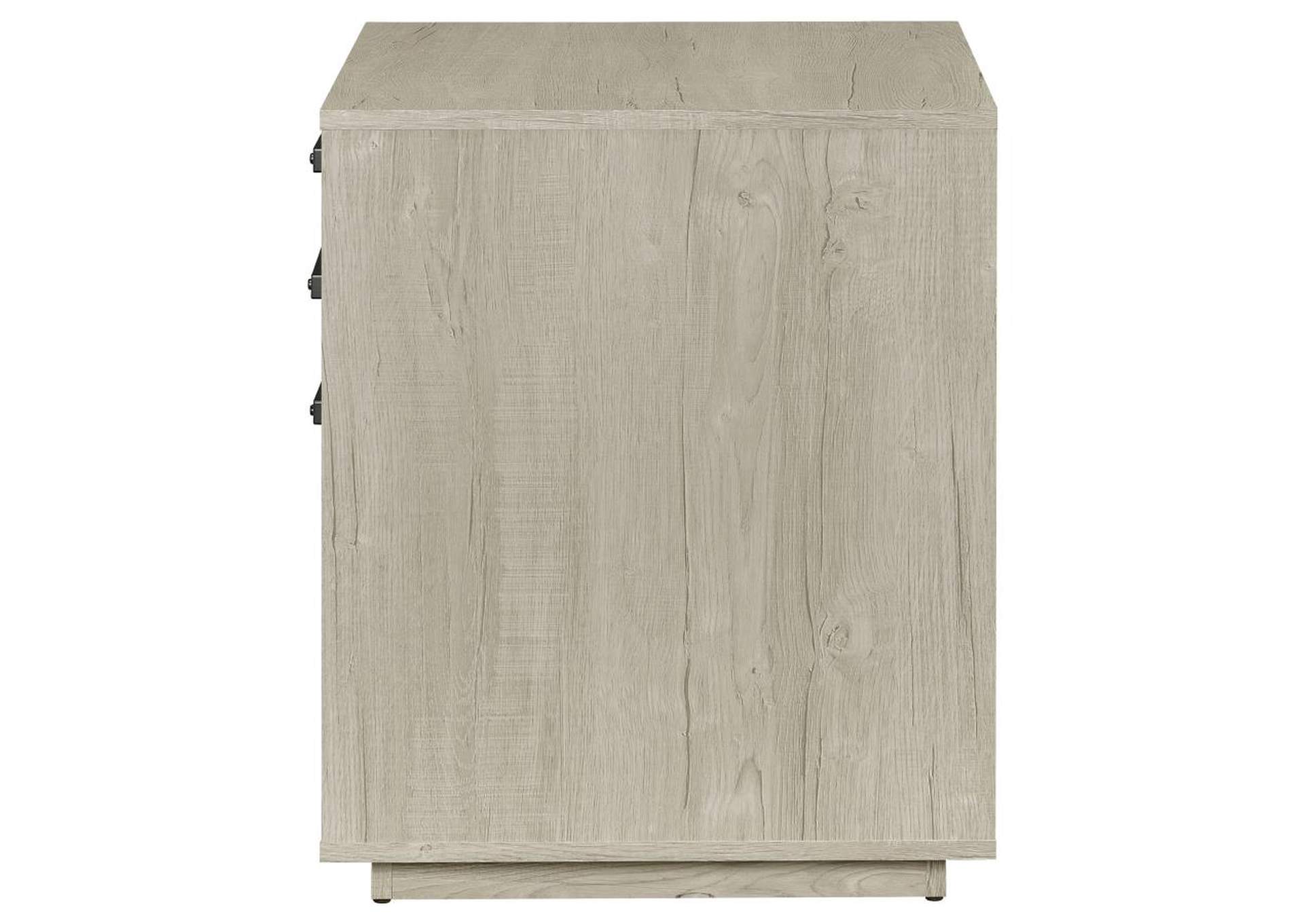 Loomis 3 - drawer Square File Cabinet Whitewashed Grey,Coaster Furniture