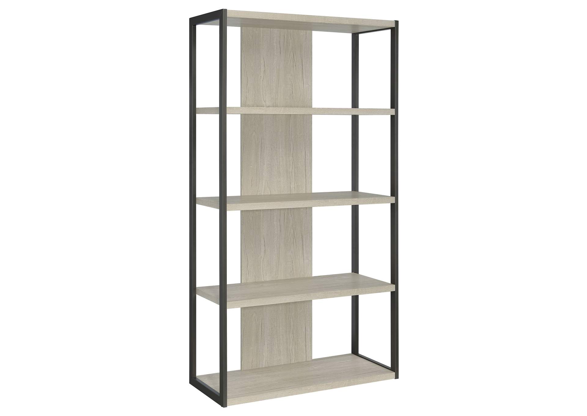 Loomis 4-shelf Bookcase Whitewashed Grey,Coaster Furniture