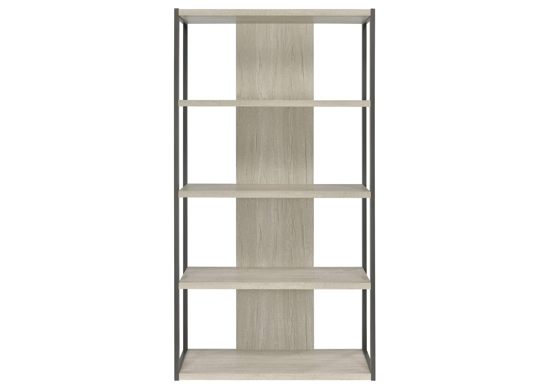 Loomis 4-shelf Bookcase Whitewashed Grey,Coaster Furniture