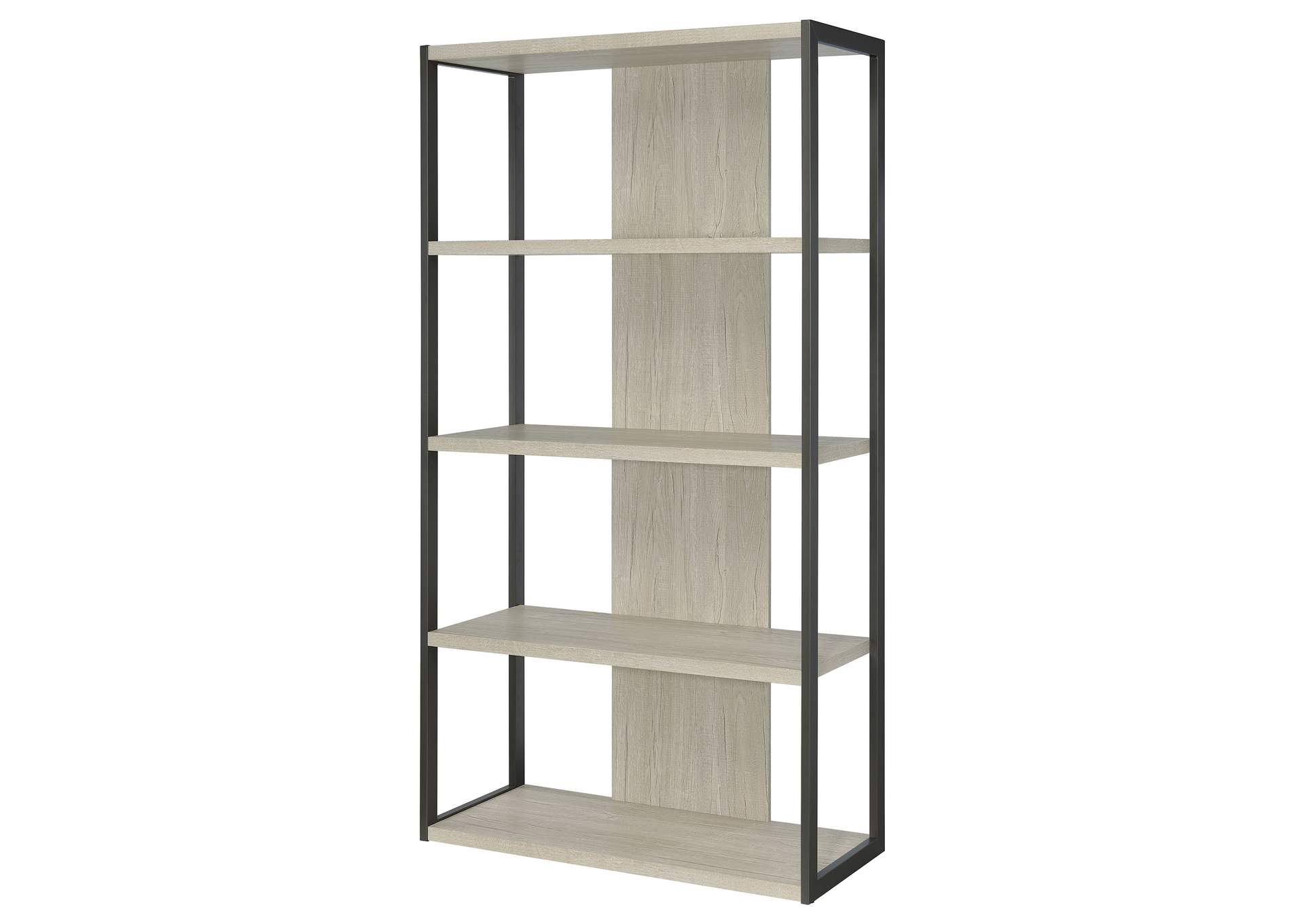 Loomis 4-shelf Bookcase Whitewashed Grey,Coaster Furniture