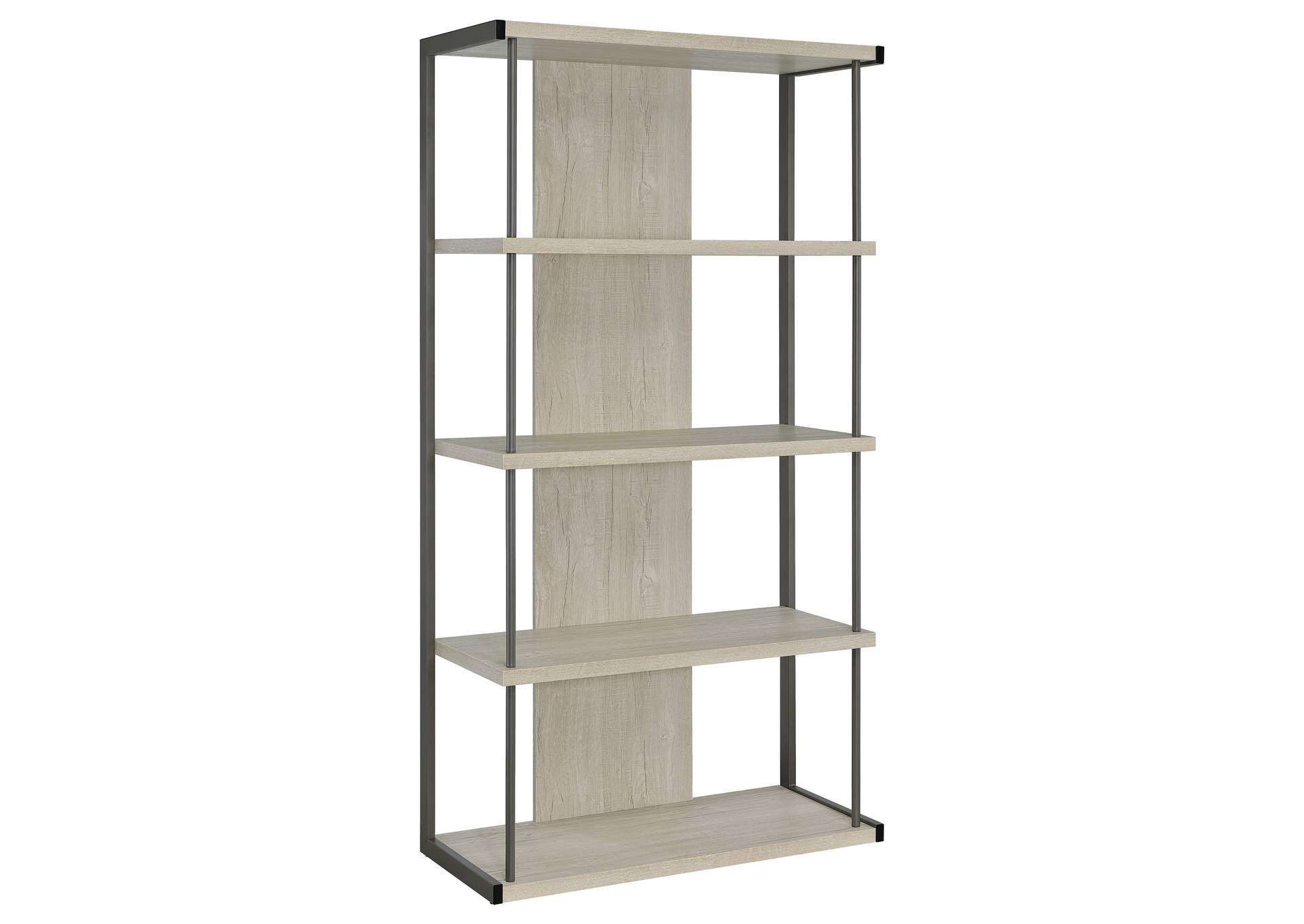 Loomis 4-shelf Bookcase Whitewashed Grey,Coaster Furniture