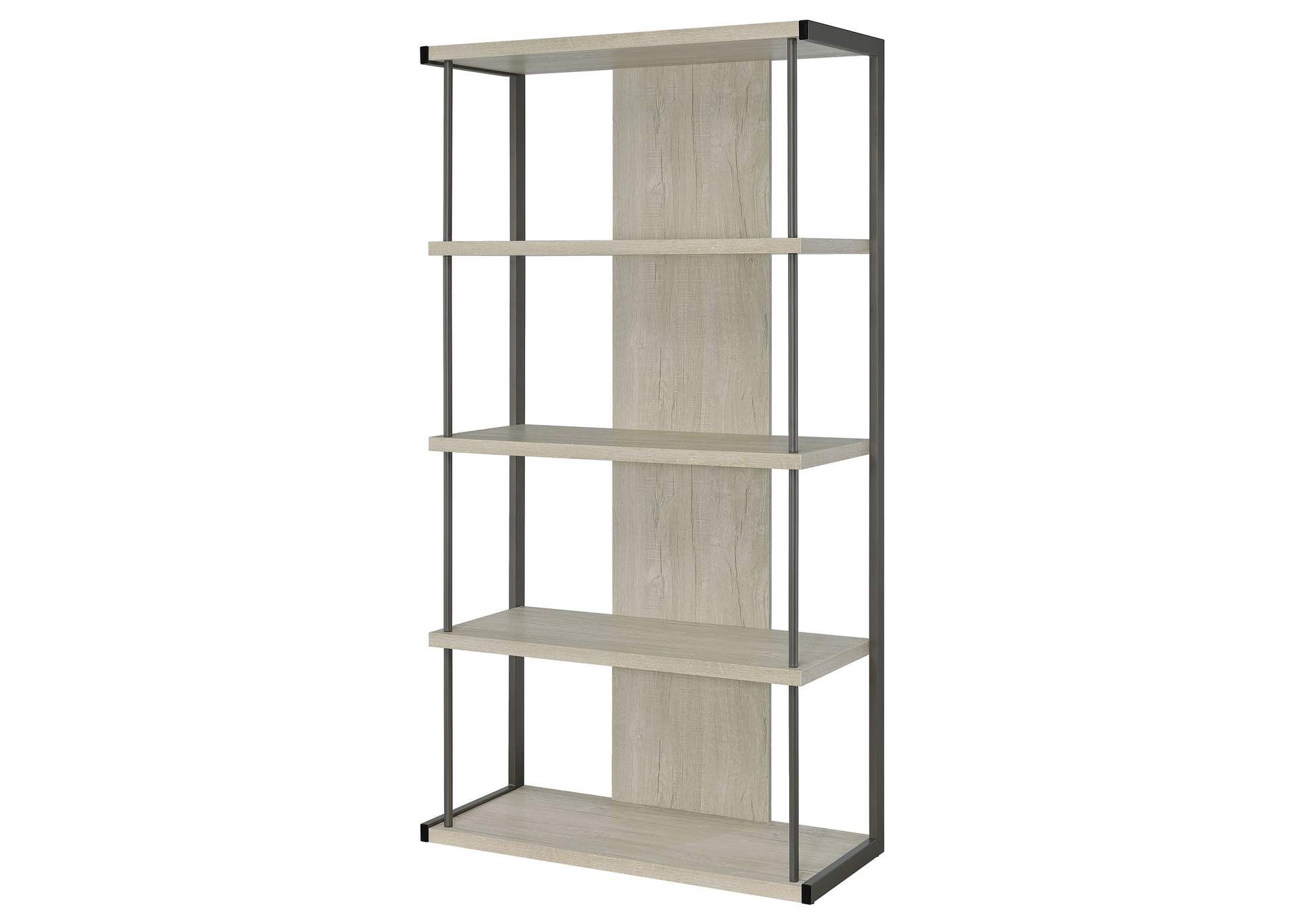 Loomis 4-shelf Bookcase Whitewashed Grey,Coaster Furniture