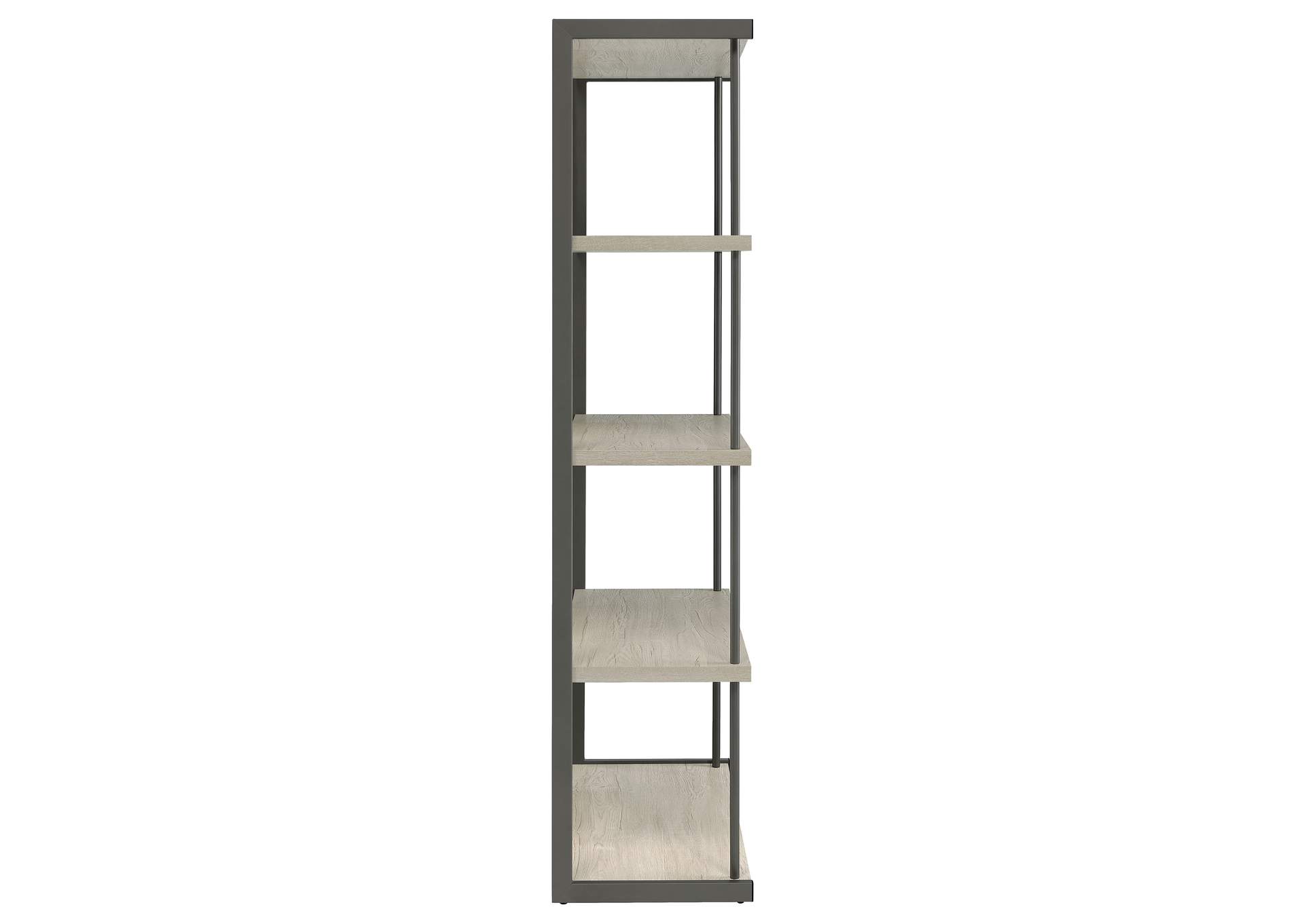 Loomis 4-shelf Bookcase Whitewashed Grey,Coaster Furniture