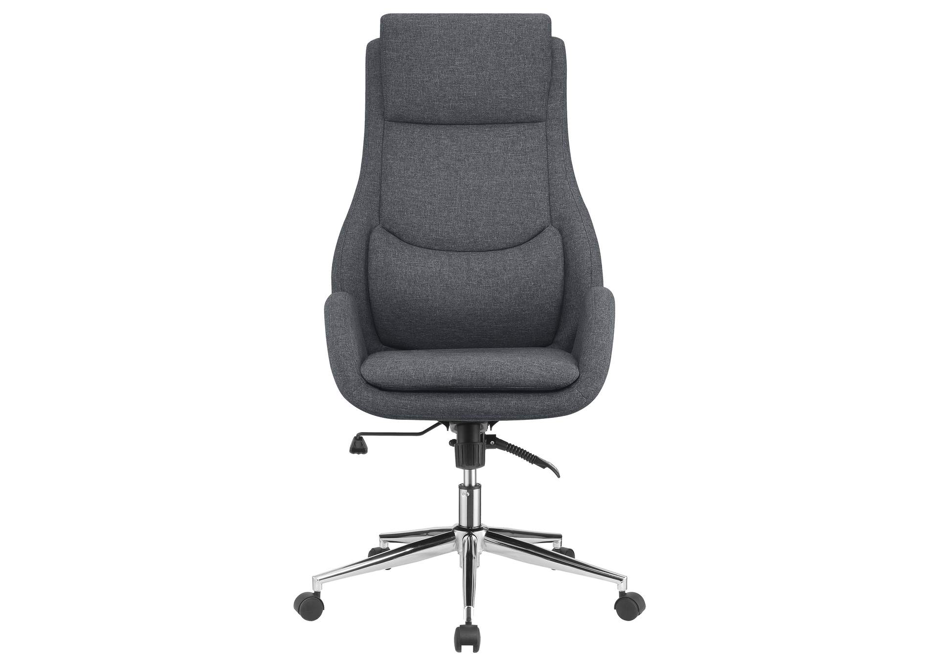 Cruz Upholstered Office Chair with Padded Seat Grey and Chrome,Coaster Furniture