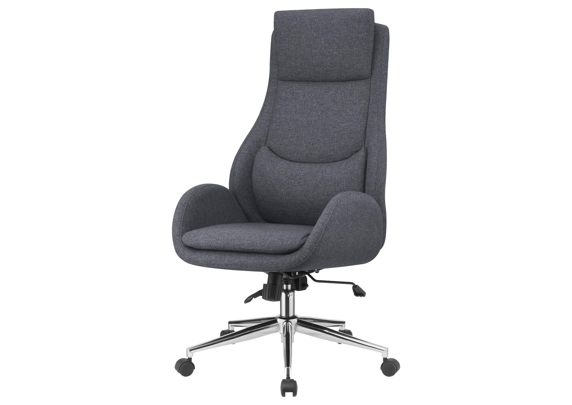 Cruz Upholstered Office Chair with Padded Seat Grey and Chrome,Coaster Furniture