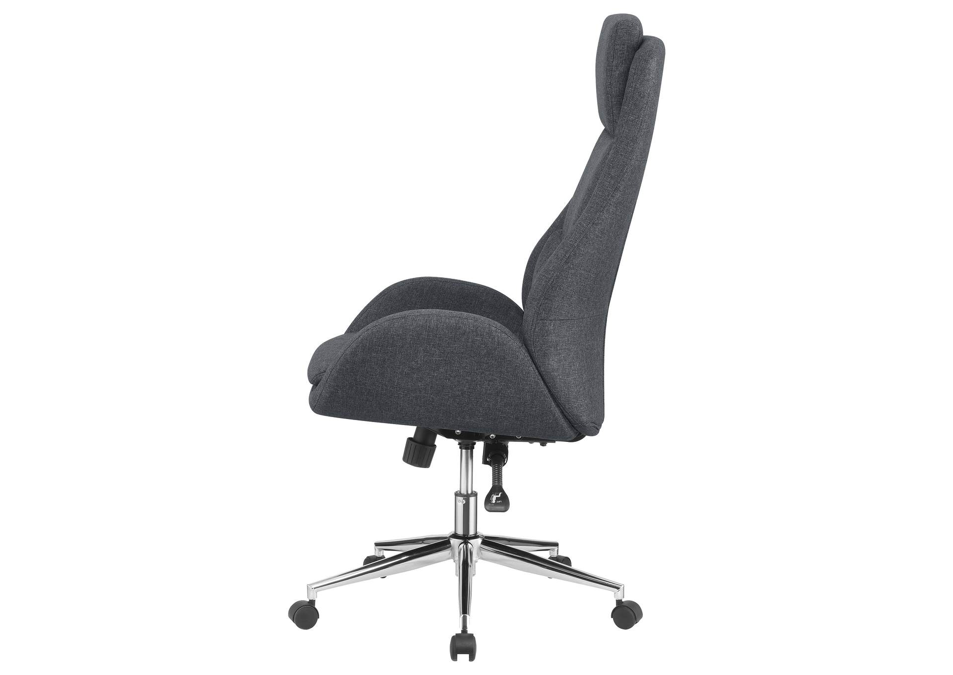 Cruz Upholstered Office Chair with Padded Seat Grey and Chrome,Coaster Furniture