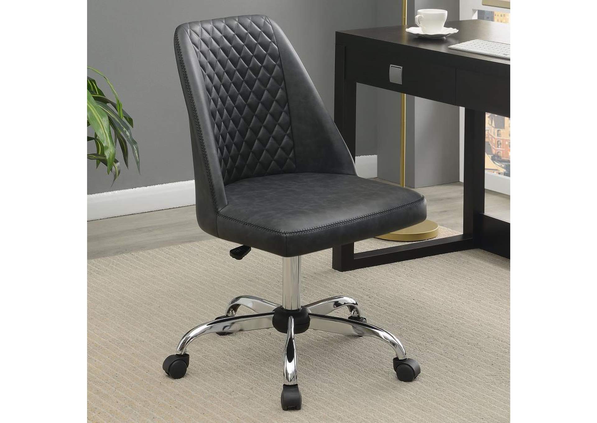 Grey and chrome on sale office chair